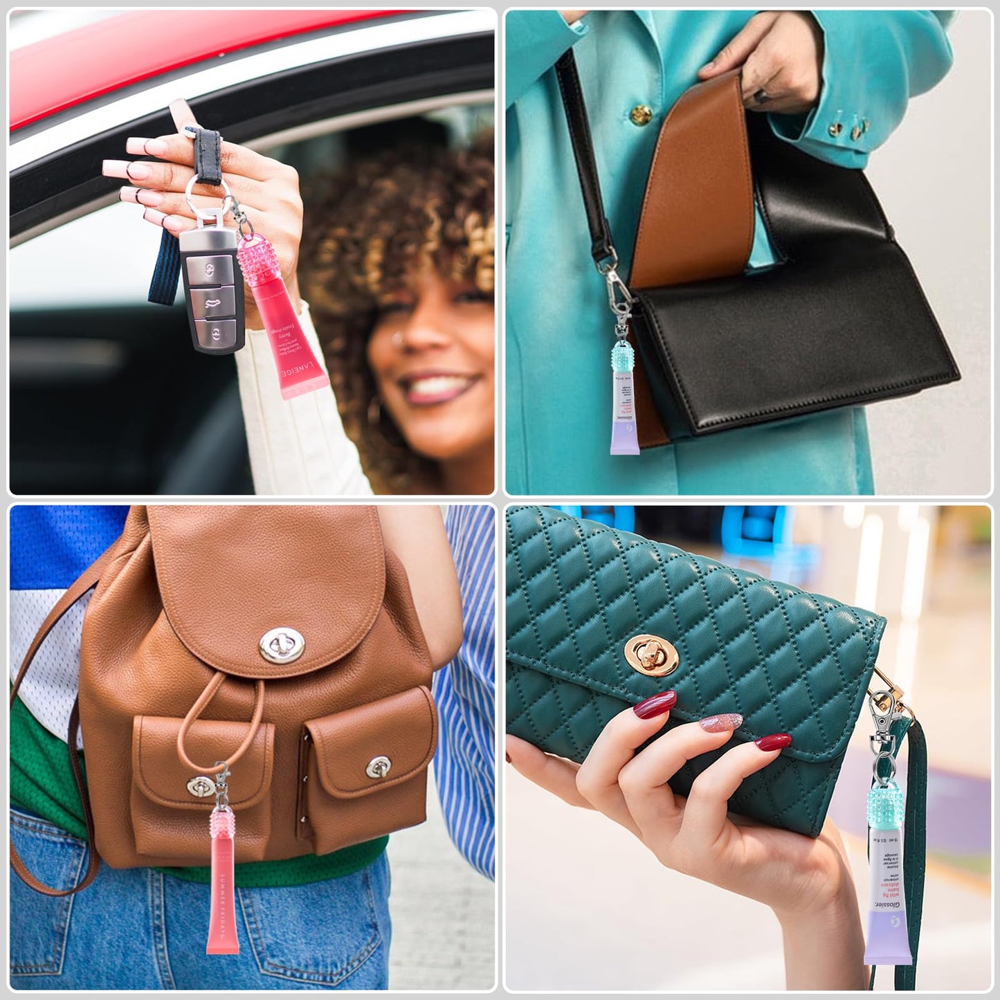 Lip Balm Keychain Cap for Laneige, Summer Friday and Glossier, Lip Balm Holder for Lanyard or Bag