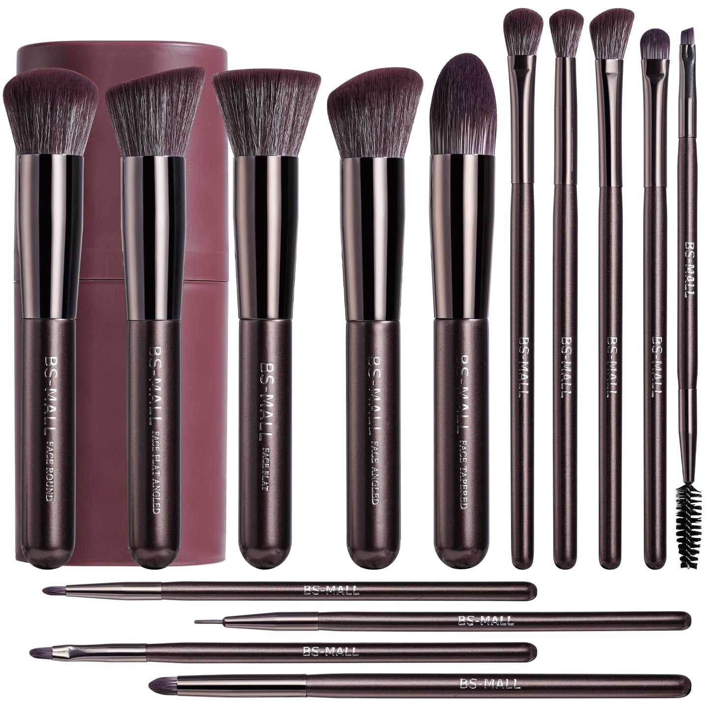 BS-MALL 14 Pcs Professional Makeup Brushes Set with Travel-friendly Case - Perfect for Eyeshadow