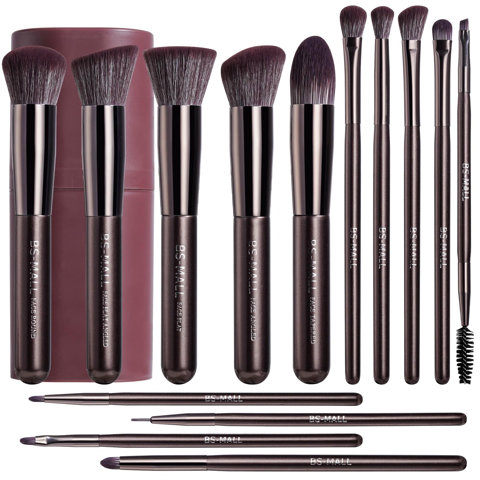 BS-MALL 14 Pcs Professional Makeup Brushes Set with Travel-friendly Case - Perfect for Eyeshadow