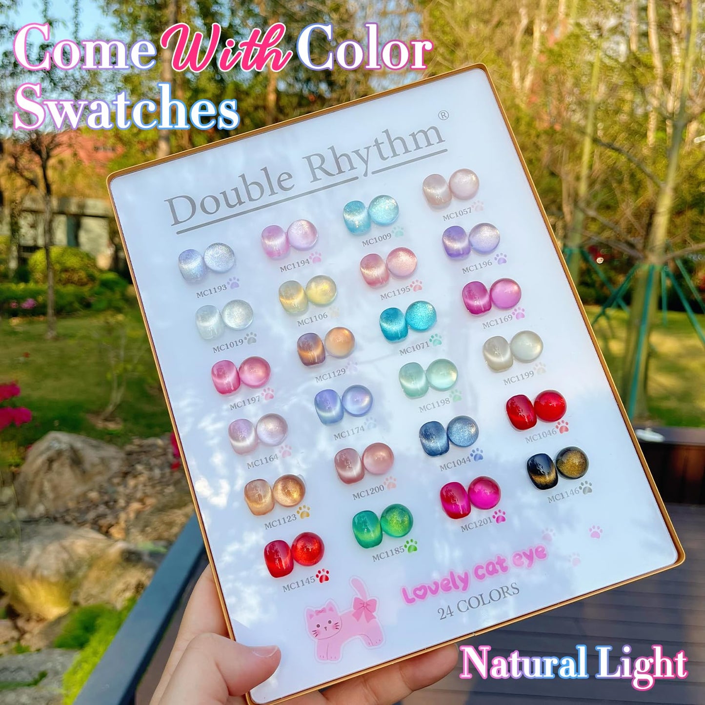 Double Rhythm 28Pcs 0.5Oz Cat Eye Gel Nail Polish Set Same Color Same Bottle Soak Off Magnetic Gel Polish Kit Nail Art Manicure Salon DIY at Home (Silver Gold Red Black-T24-7)