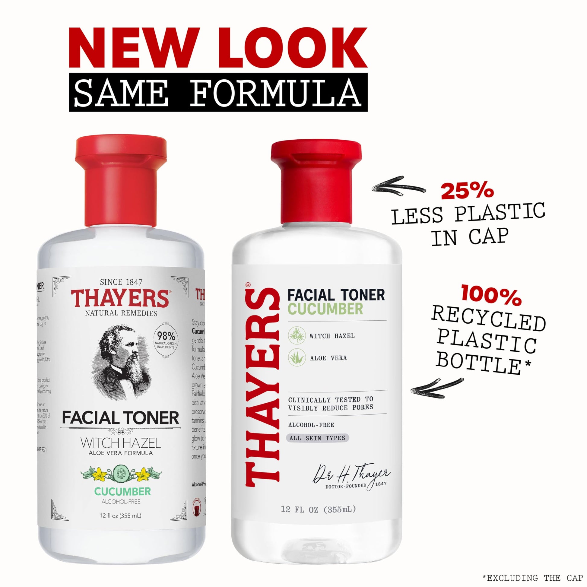 THAYERS Alcohol-Free, Hydrating Cucumber Witch Hazel Facial Toner with Aloe Vera Formula, Vegan