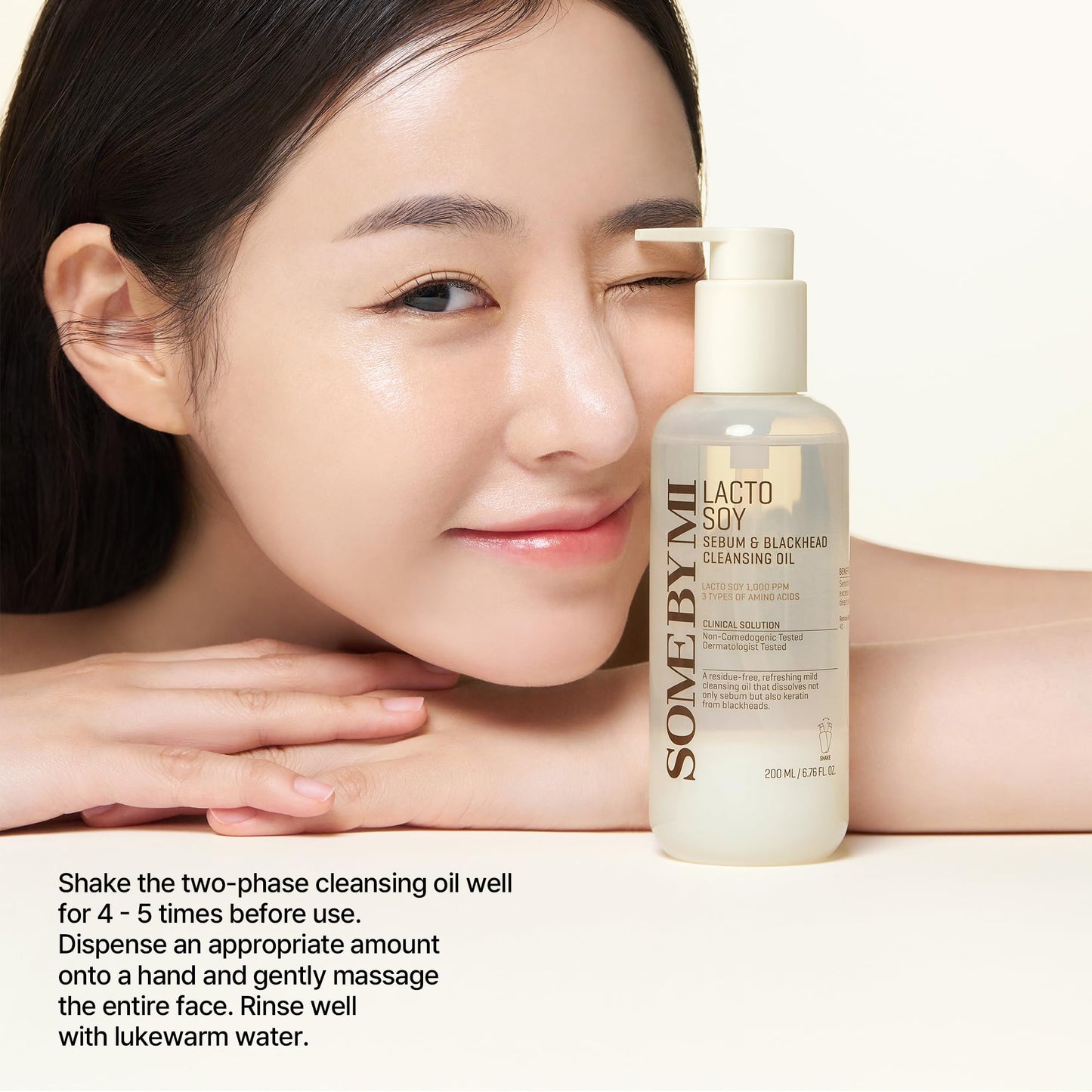 SOME BY MI Lacto Soy Sebum & Blackhead Cleansing Oil – 6.76oz, 200ml – Korean Vegan Makeup-Removing