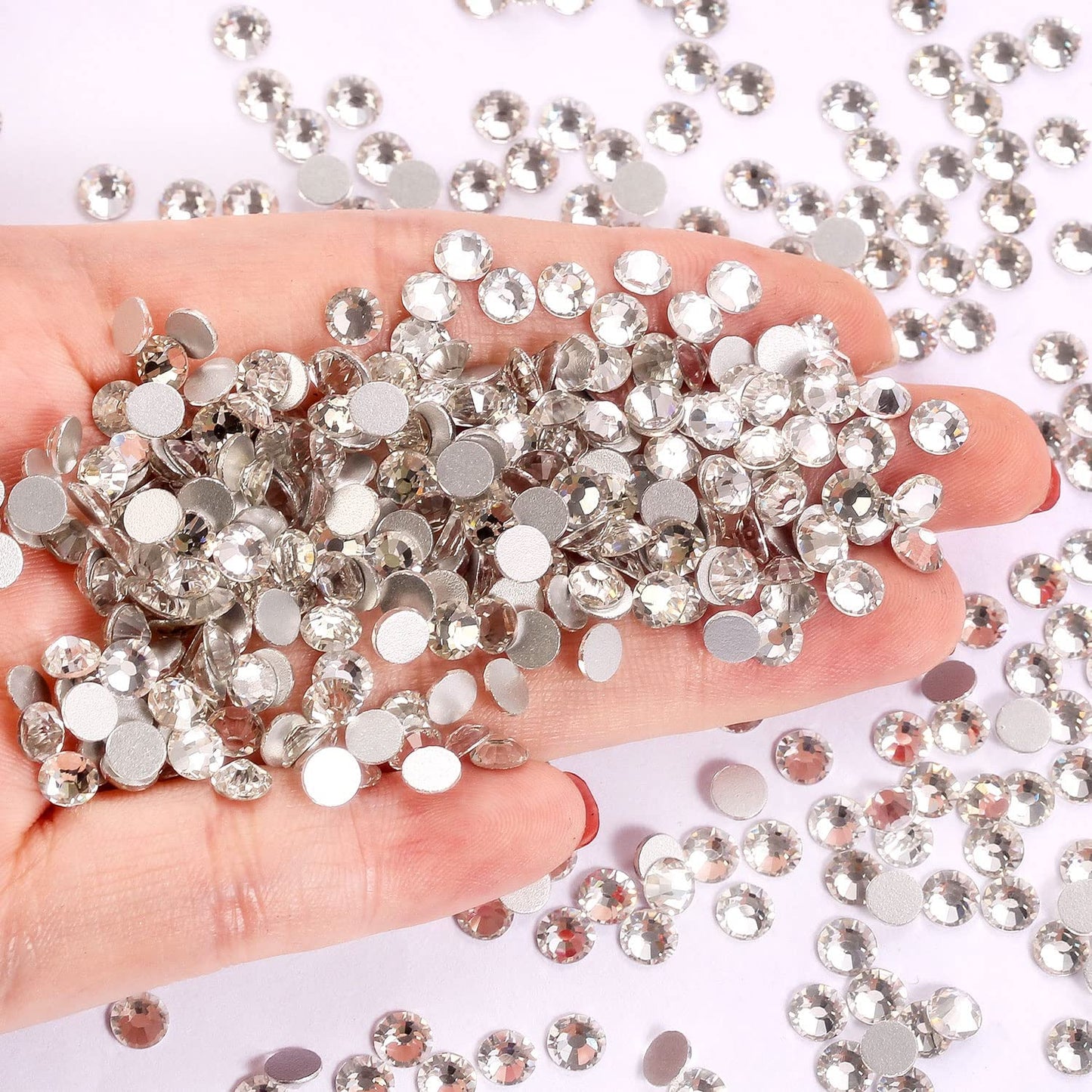 3000Pcs White Crystal Rhinestones,Glass Flatback Rhinestones Mini Gemstones for Nail Face Makeup Art Crafts Clothes Decoration -(SS10,2.8mm,White)