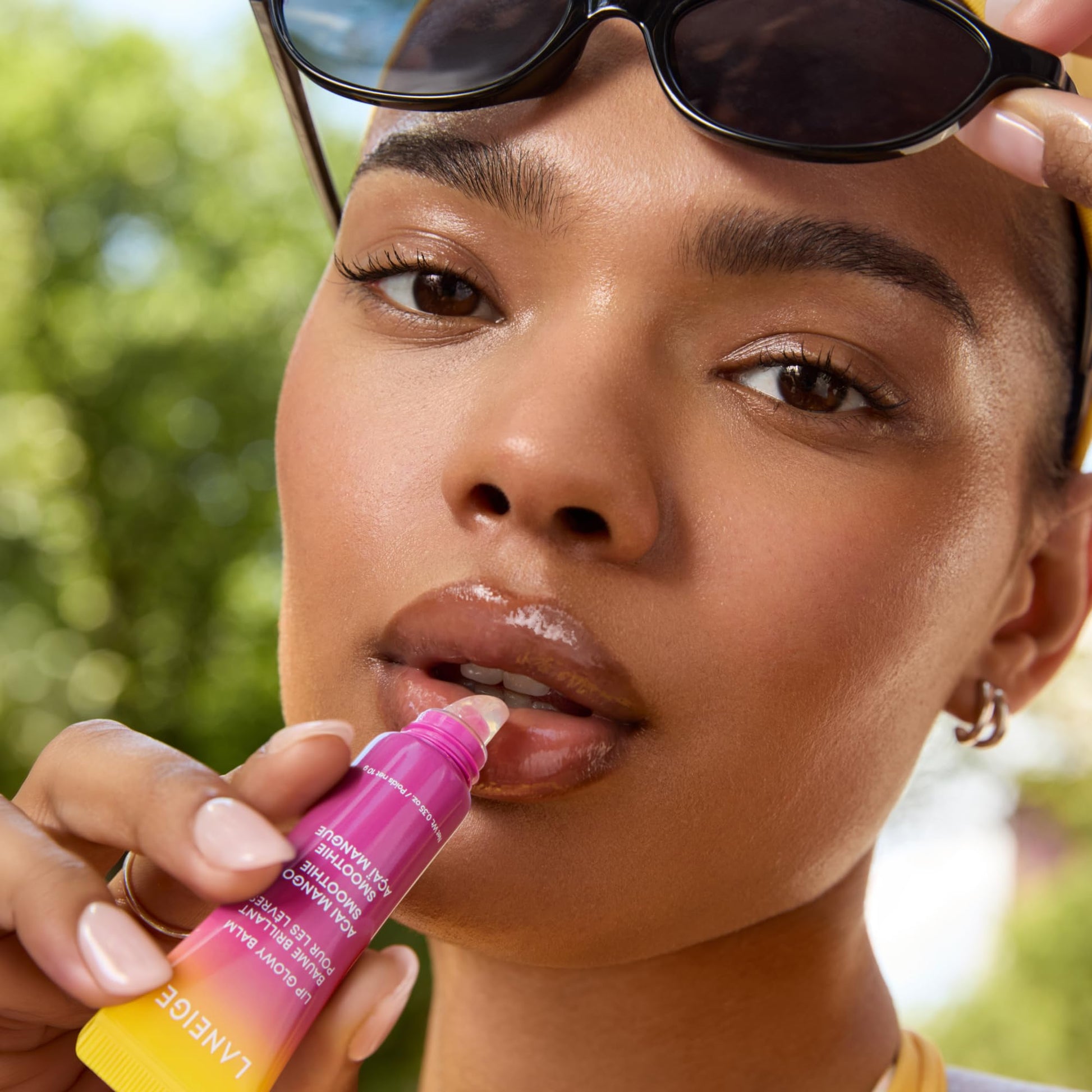 LANEIGE Lip Glowy Balm: Sheer Tinted Lip Treatment Balm Tube with Shea & Murumuru Butters for
