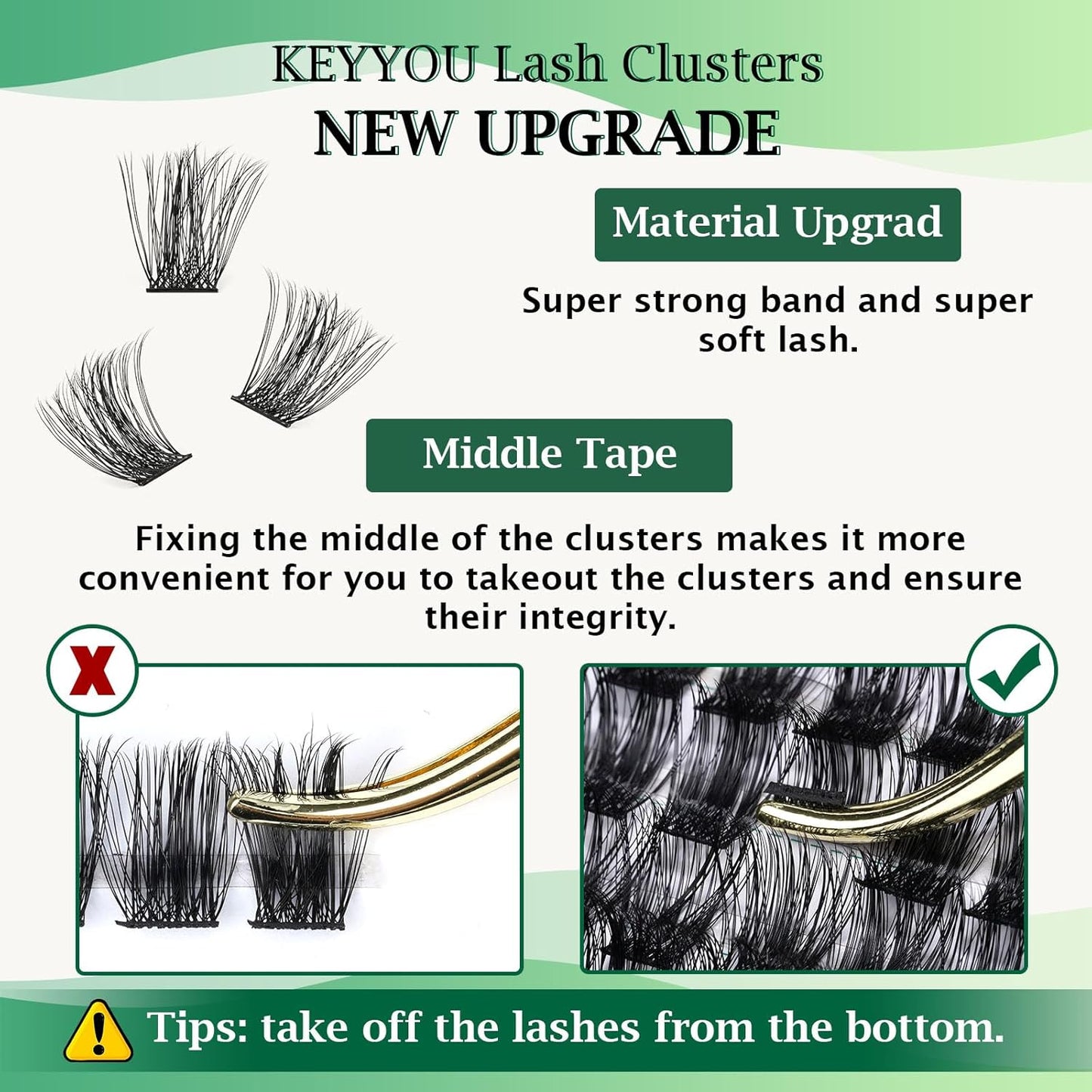 Lash Clusters,96 Pcs Cluster Lashes D Curl 16mm DIY Lash Extensions Eyelash Clusters,KEYYOU Volume Wispy Individual Lashes Soft&Comfortable Easy DIY at Home(Y05,D-16mm)