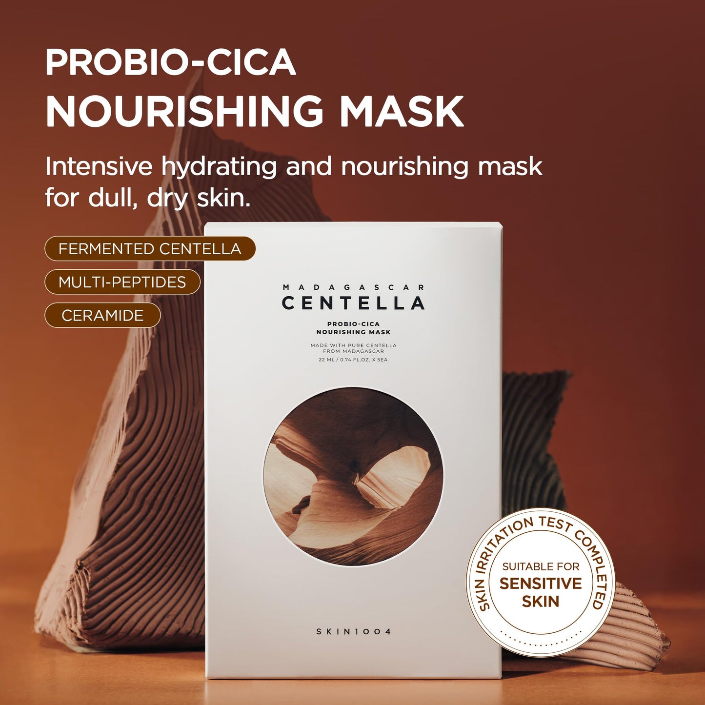 SKIN1004 Madagascar Centella Probio-Cica Nourishing Mask, Face Masks Skincare for Skin Barrier