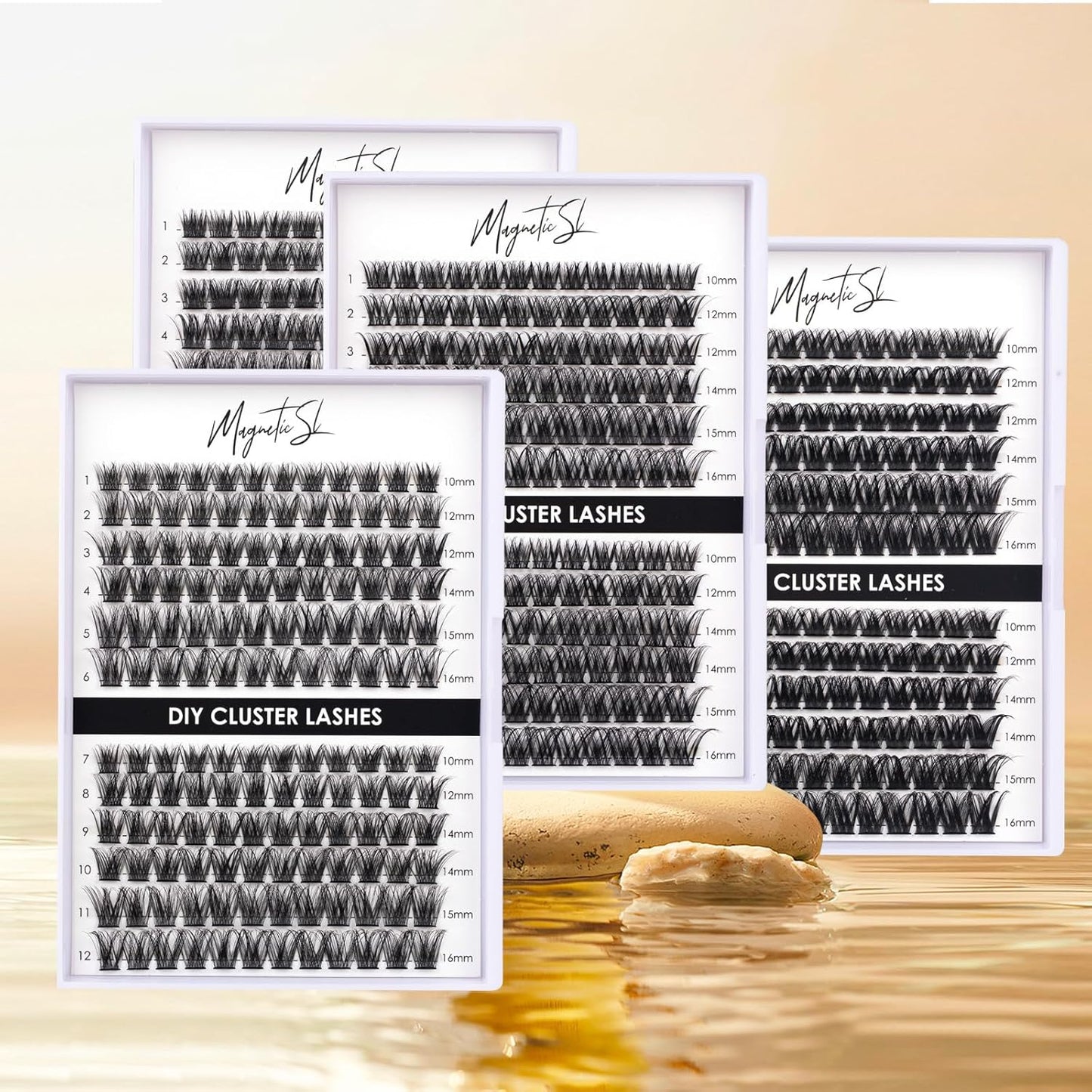 Lash Clusters 144 Pcs Individual Lashes Clusters Eyelash Extensions False Eyelashes DIY Lash Extension Reusable False Eyelashes Natural Look Mix 10-16mm C D Curl-DM27