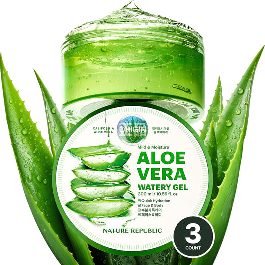 Nature Republic Mild & Moisture Aloe Vera Watery Gel (3 PCS) | Hydrating & Moisturizing