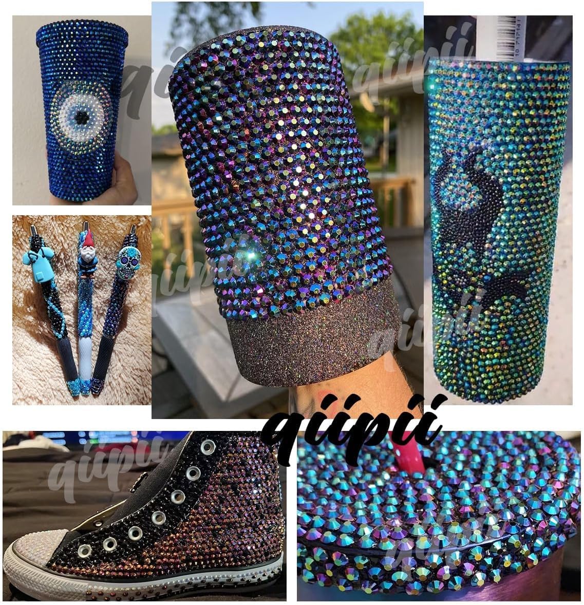 16000PCS Golden Rose AB Resin Rhinestones for Crafting 3mm 4mm 5mm Flatback Jelly Stones Bulk SS10 SS16 SS20 Non-Hotfix Diamonds Crystals Gems for Nails Face Eyes Makeup Mugs Tumblers Bottles Crafts