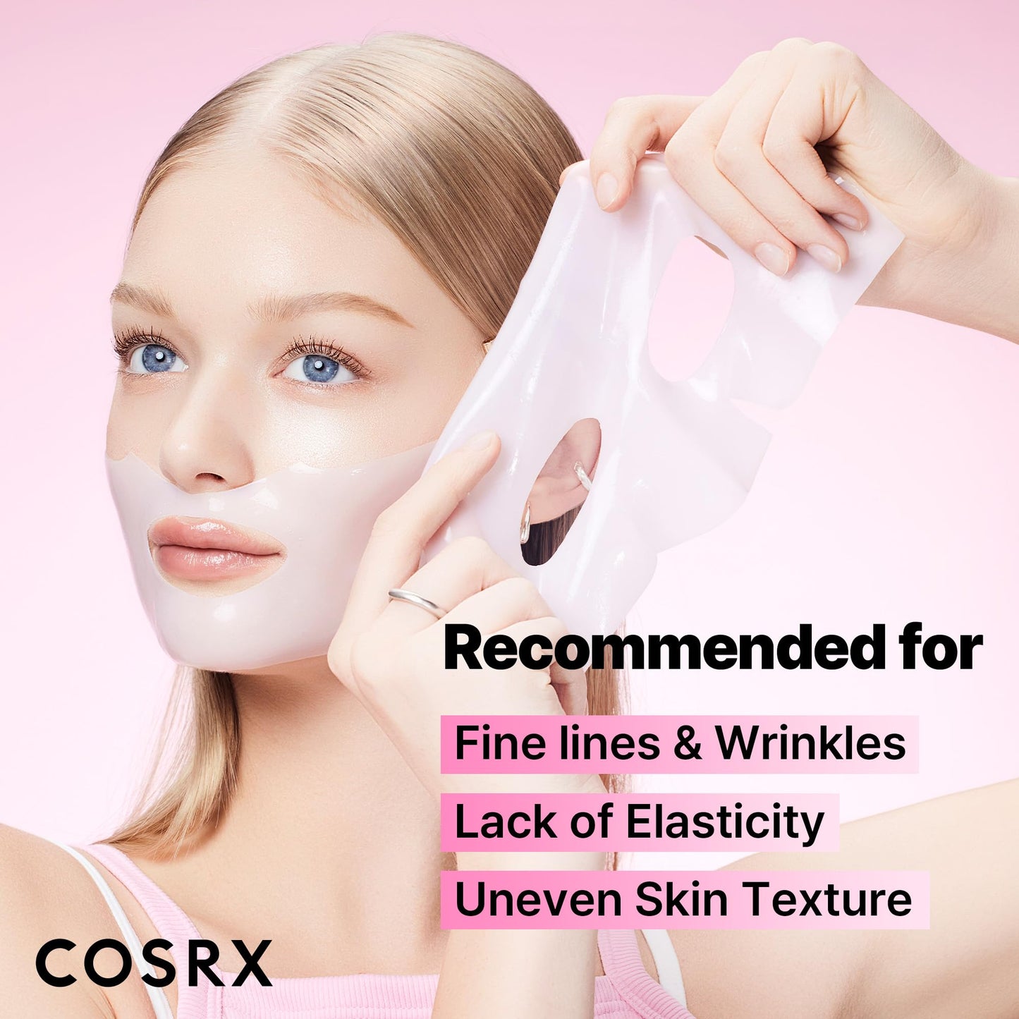 COSRX Pink Peptides Collagen Lifting Glow Hydrogel Face Masks 3 EA
