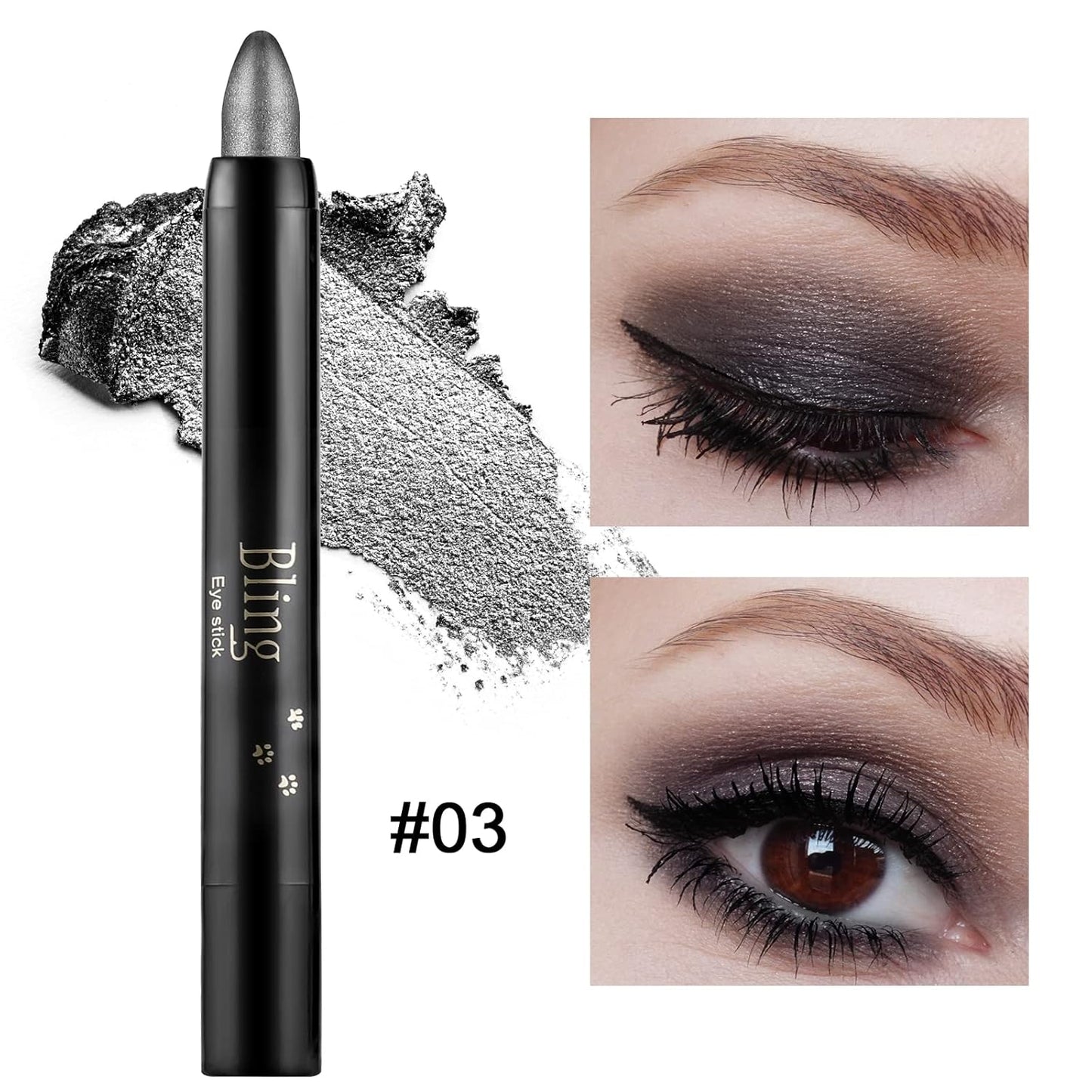 Boobeen Waterproof Eyeshadow Stick - Shimmer Cream Eyeshadow Pen, Easy to Use