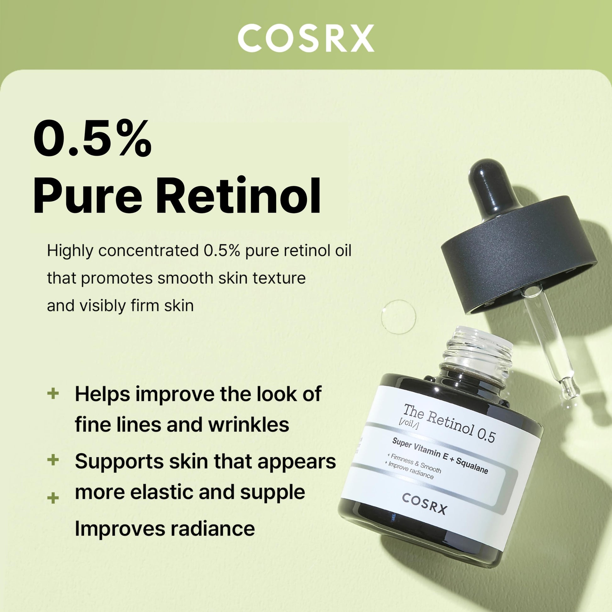 COSRX Retinol 0.5 Oil, Anti-Aging Serum, Fine Lines & Firmness(0.67 fl.oz)