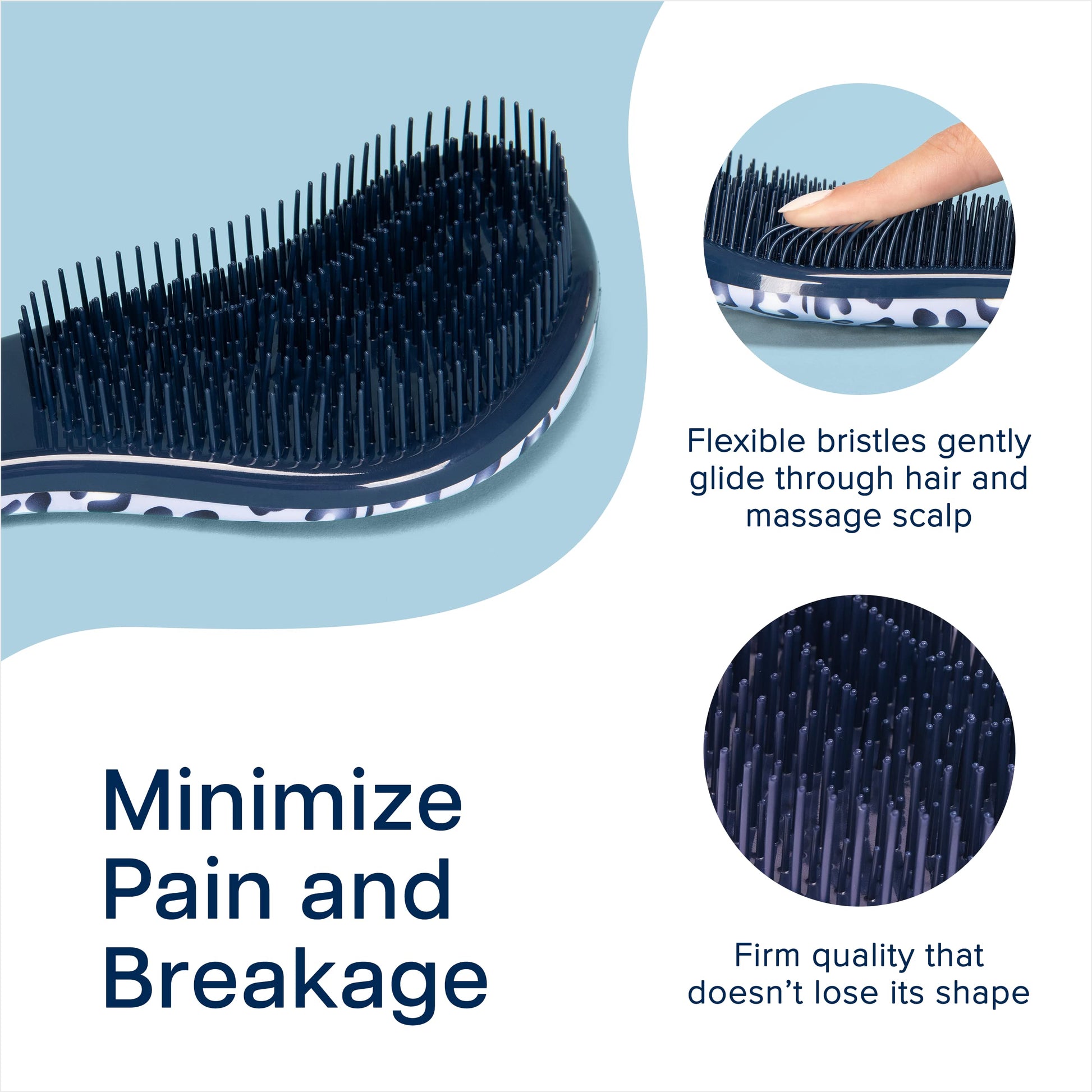 Crave Naturals Glide Thru Detangler Brush - Curly Hair Brush for Women and Kids - Wet and Dry Comb