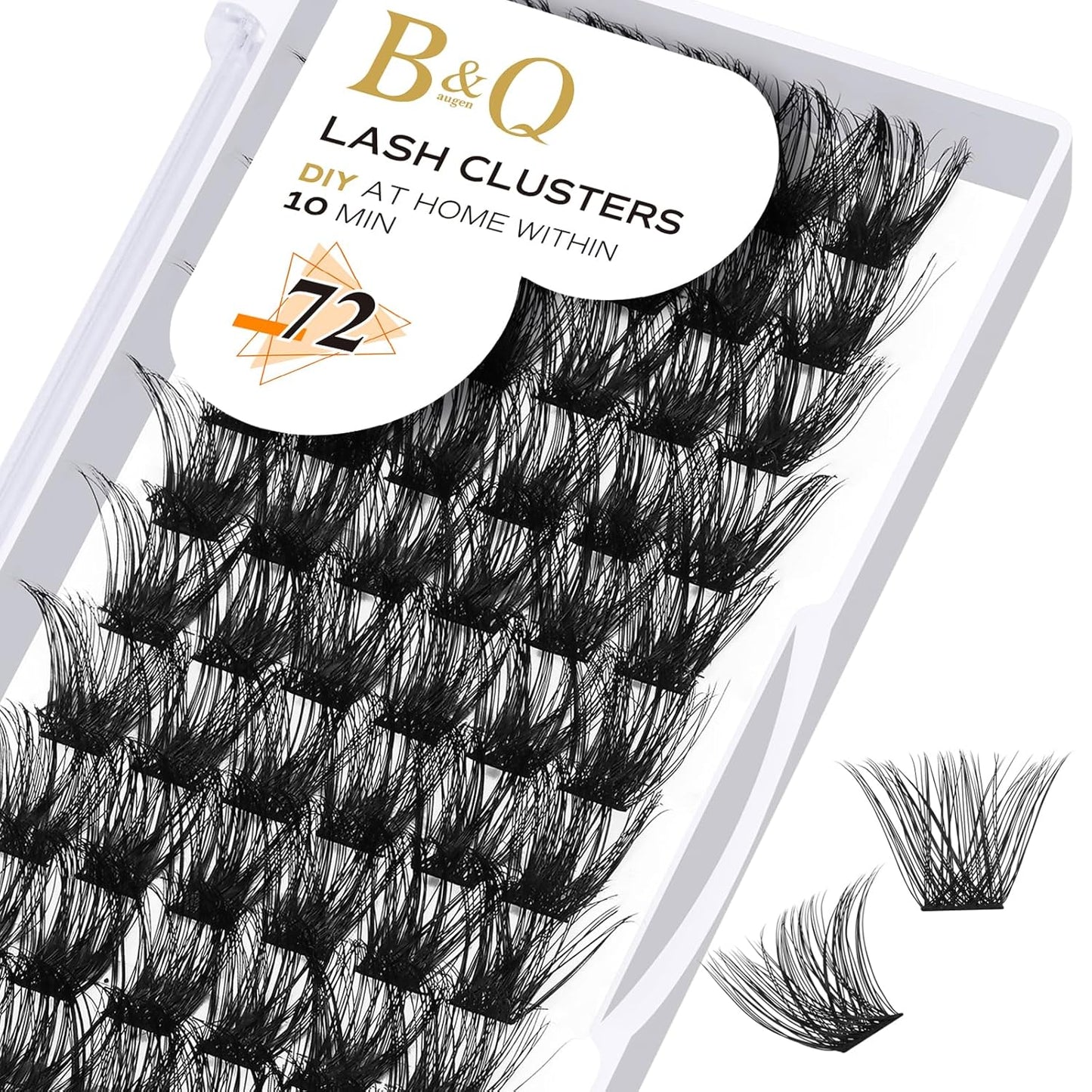 Lash Clusters B02 C Curl 12mm DIY Eyelash Extensions 72 Clusters Lashes C D Curl B&Qaugen Mega Volume Individual Lashes Eyelash Clusters Extensions Individual Lashes Cluster DIY at Home (NM-C-12mm)