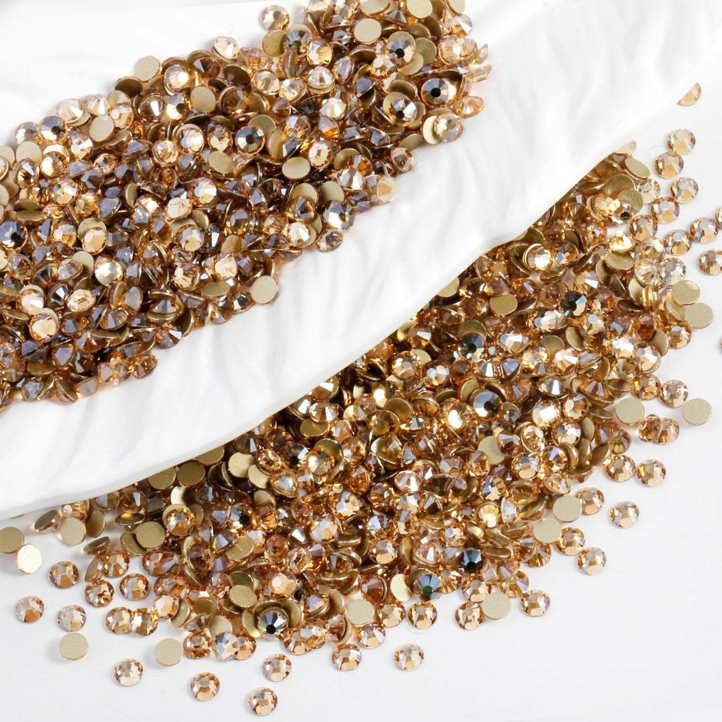 2000 PCS SS20 Flatback Rhinestones,12-Facet Diamond-Cut Glass Gems for Nail Art,Clothing,DIY Crafts,Glue-On Decoration Stones with Silver Backing,Golden Shadow