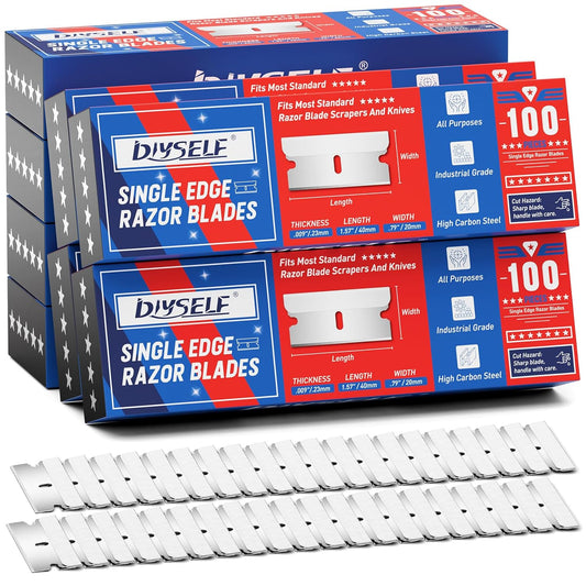 DIYSELF 800-Pack Single Edge Razor Blades Heavy Duty, Industrial Razor Blades for Scraper, Single