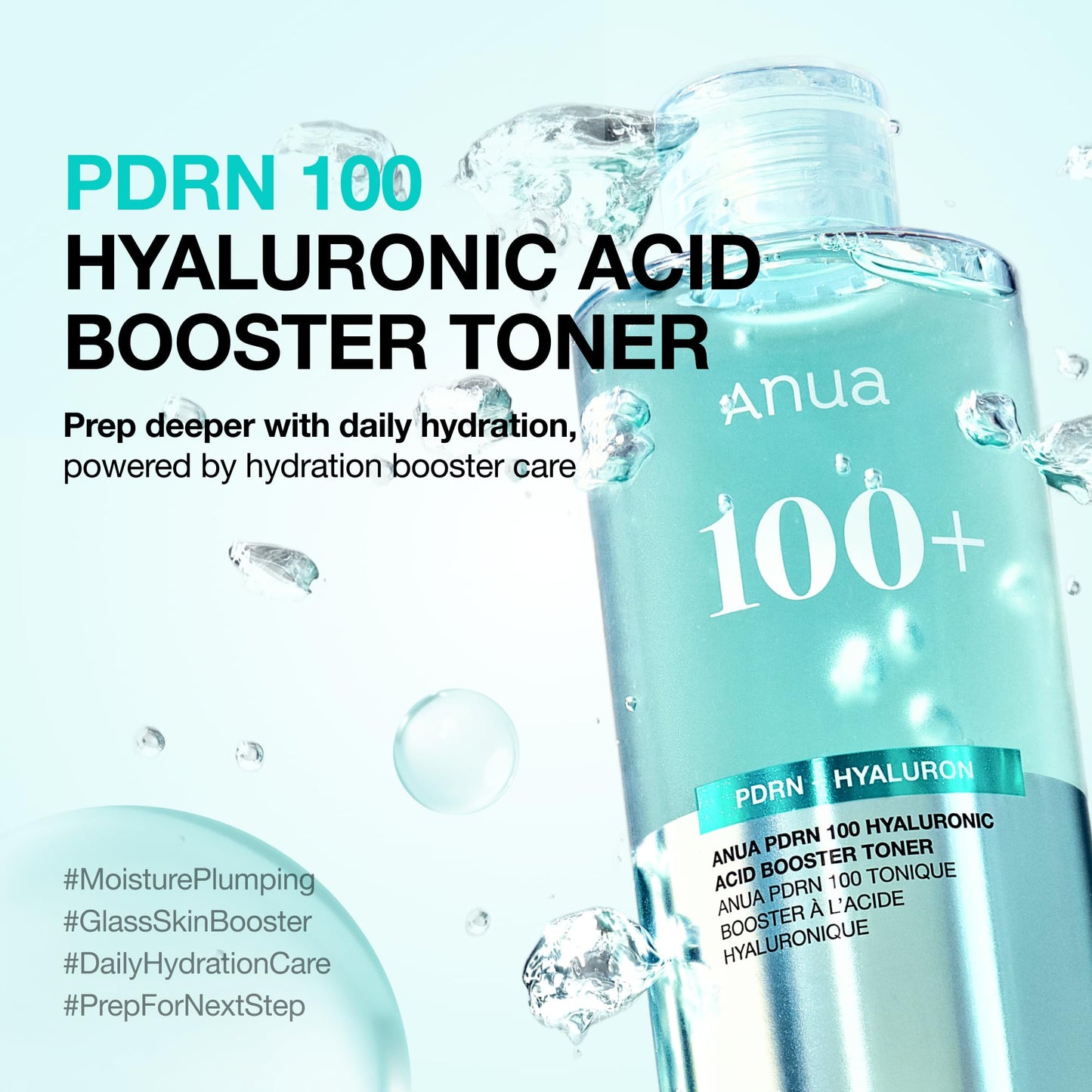 Anua PDRN 100 Hyaluronic Acid Booster Toner, Hydrating Face Toner for Dry Skin, Salmon DNA &
