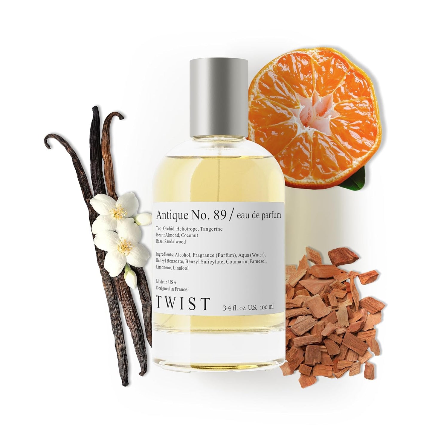 Twist Antique No. 89 - Eau De Parfum Inspired by Lattaf. Yara (Pink)/L. Mercier Amber Vanille, Long Lasting Perfume For Women, Paraben Free, Vegan, Clean Ingredients - Spray 100 ml | 3.4 fl. oz.