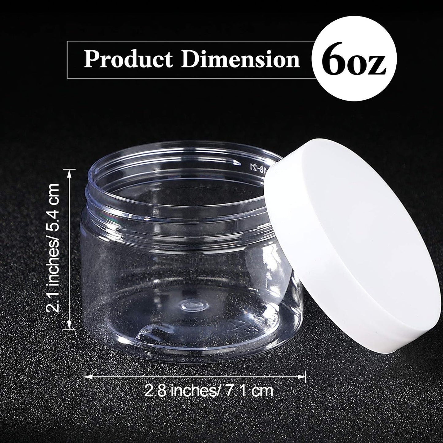 Patelai 4 Pieces Round Wide-mouth Leak Proof Plastic Container Jars with Lids for Travel Storage Makeup Beauty Products Face Creams Oils Salves Ointments DIY Making(6 Ounce,White)