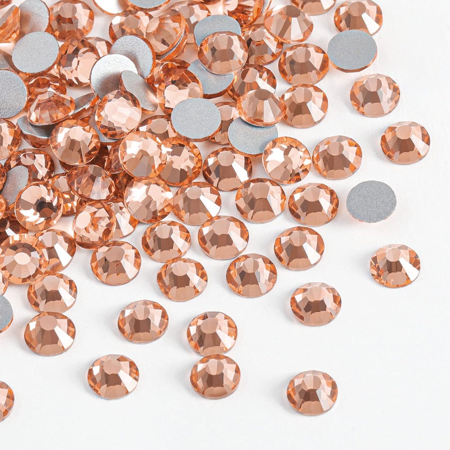 beadsland Flat Back Crystal Rhinestones Round Gems for Nail Art and Craft Glue Fix,Champagne (3.8-4.0mm) SS16/1440pcs