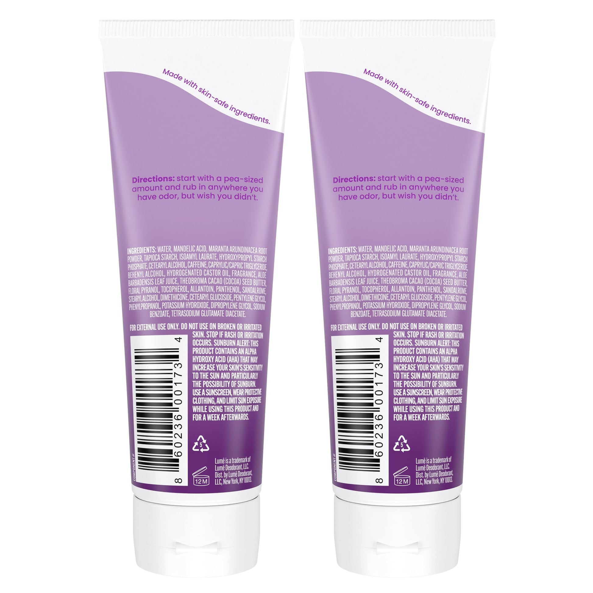 Lume Whole Body Deodorant - Cream Tube - 3 oz, 2 pk (Lavender Sage)