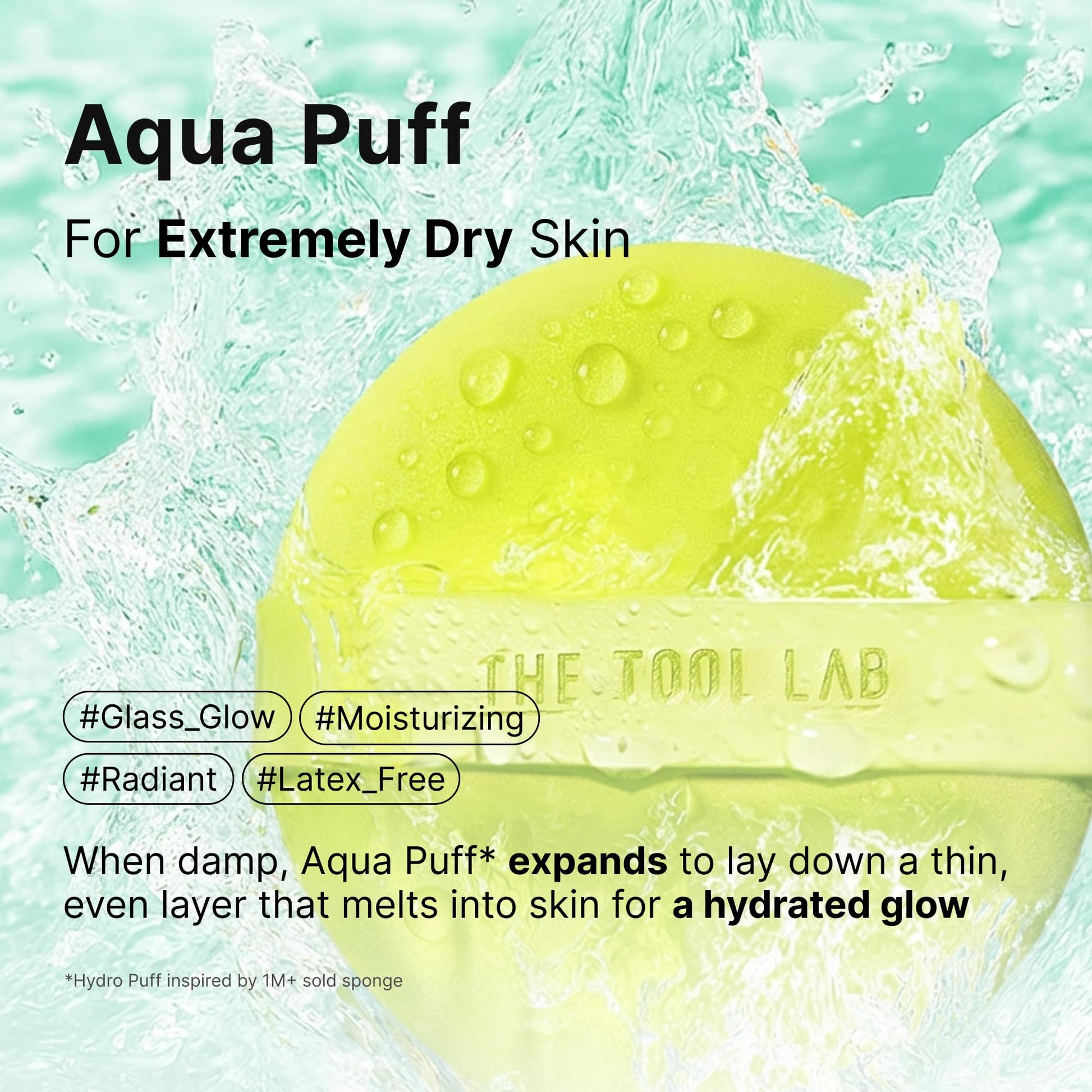 THE TOOL LAB Long-lasting Tension Puff 4P Set, Glow + Cover + Airy + Aqua, Liquid Cushion