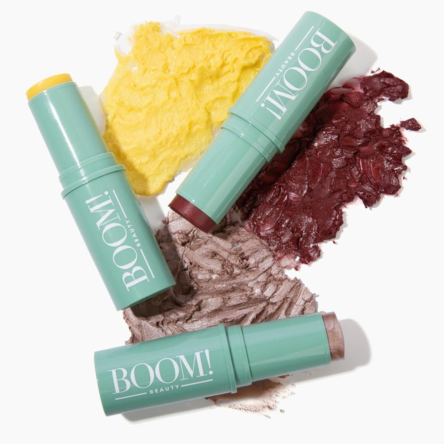 Boomstick Trio ® Color 3 Pack Cream Blush Makeup, Color Blush Stick, Highlighter Stick & Moisturizer for Cheeks, Eyes & Lips, Blendable Vegan Boom Sticks by Cindy Joseph for Older Women, BOOM Beauty