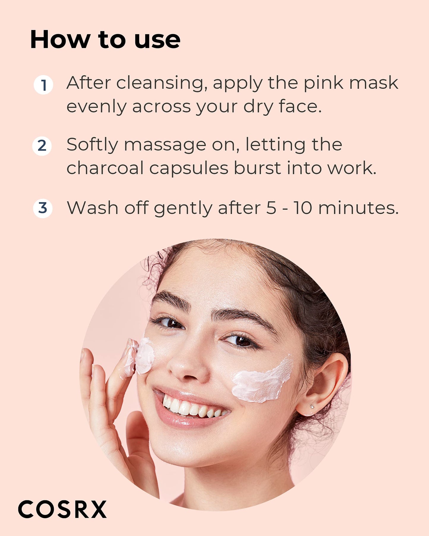 COSRX Pink Pore Clarifying Charcoal Clay Mask for Blackheads, 3.8 fl oz