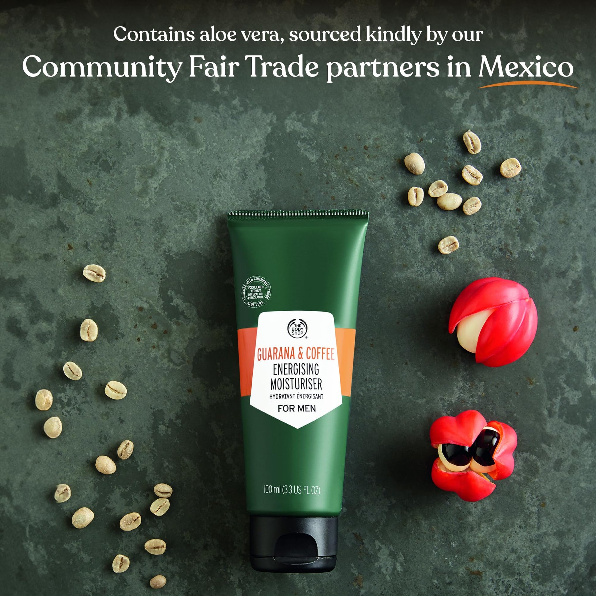The Body Shop Guarana and Coffee Energizing Moisturizer For Men, 3.3 Fl Oz