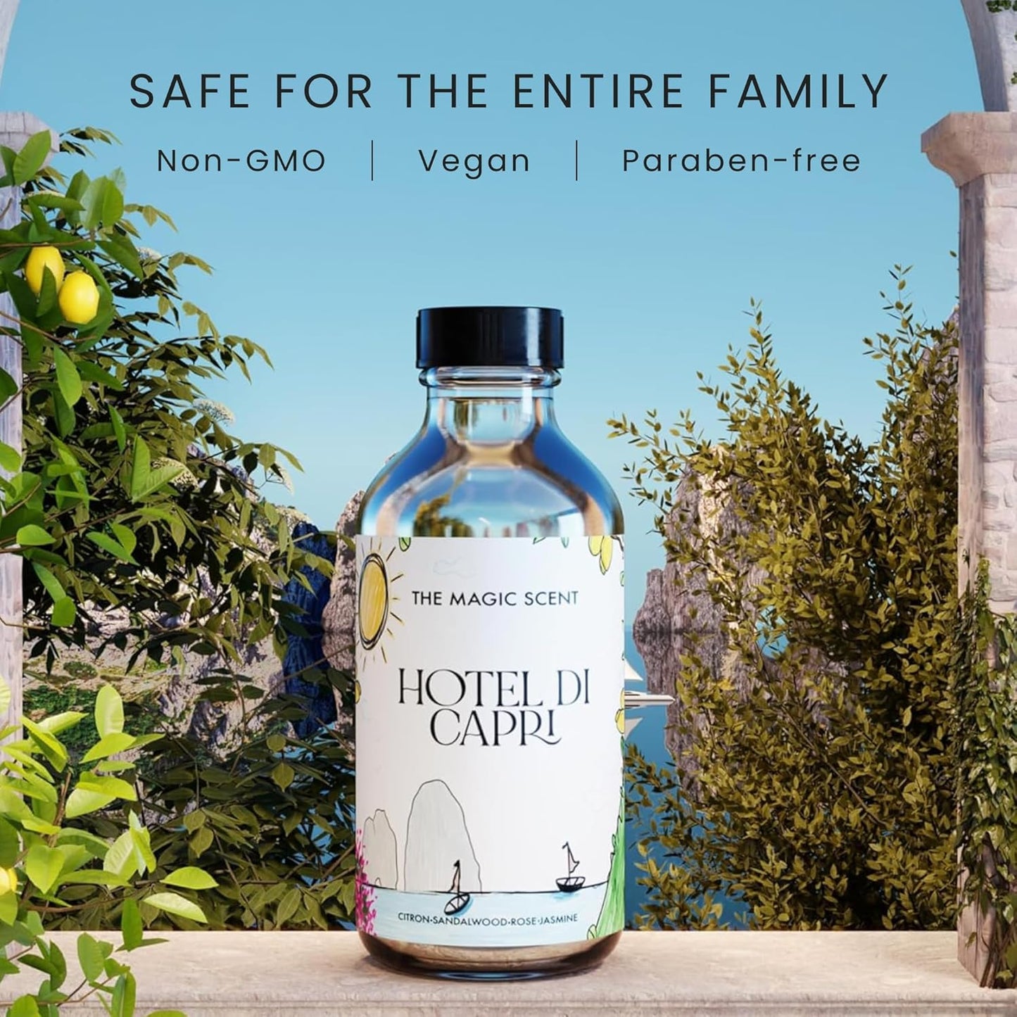 Hotel Di Capri Hotel Scent Diffuser Oil - Cold-Air & Ultrasonic Fragrance Oil for Diffuser - HVAC scents Inspired by Capri, Italy - Essential Oils for Diffusers - 8.5 fl oz, 250 mL