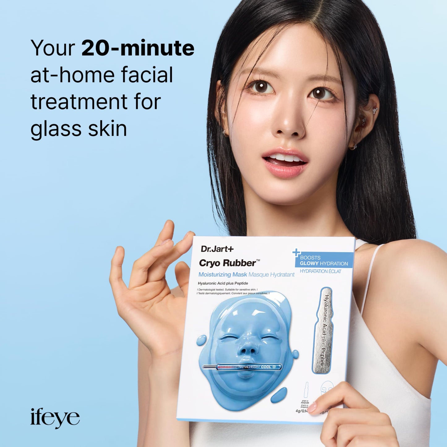 Dr.Jart+ Cryo Rubber Moisturizing and Cooling Korean Face Mask with Hyaluronic Acid and Peptides|