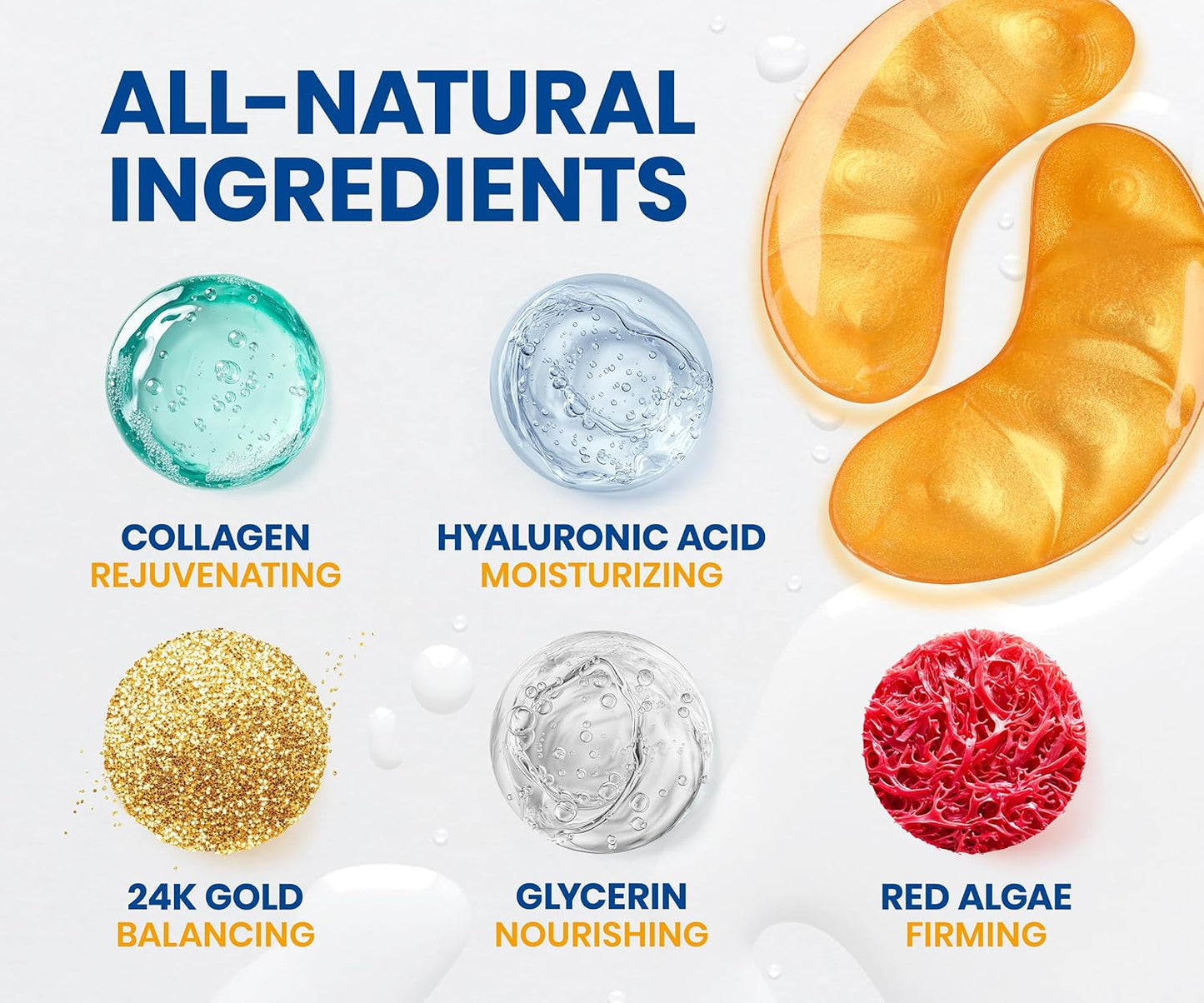 Stylia Under Eye Patches for Puffy Eyes and Dark Circles (20 Pairs) - 24k Gold Under Eye Mask with Vitamin C, Hyaluronic Acid, Pearl Extract - Eye Masks for Dark Circles and Puffiness