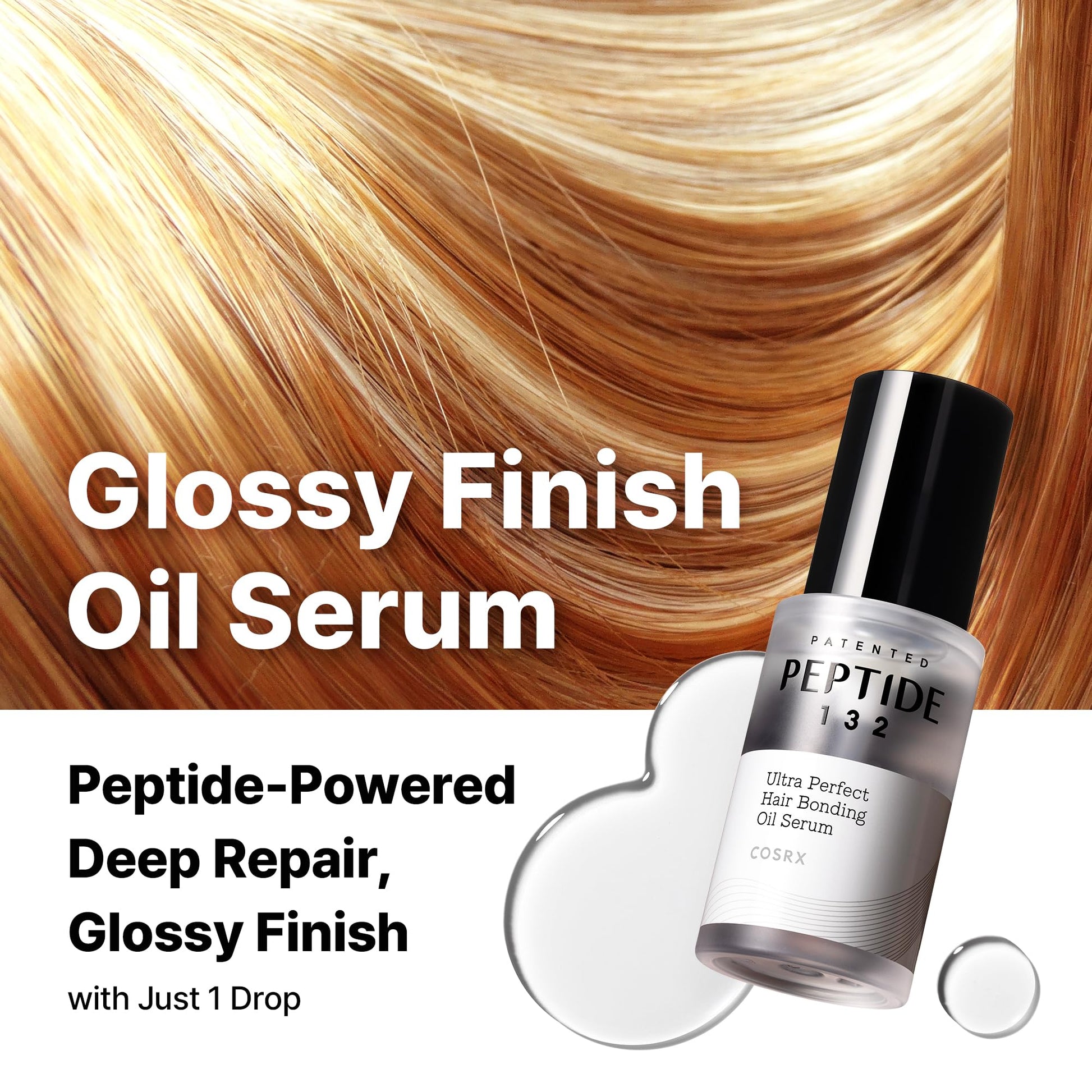 COSRX PEPTIDE 132 Hair Bonding Oil Serum, Split End Repair, 0.94 fl oz
