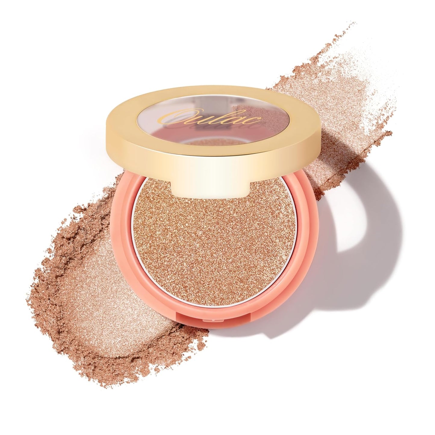 Oulac Highlighter Makeup Blush| 2 in 1 Powdery Cream Texture Blush & Highlighter| Golden Hour Makeup Bronzer Illuminating | Rich Colors &Blendable | Vegan & Cruelty-Free| F08 Glow Gold 4.8g