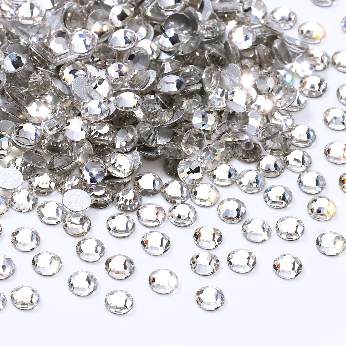Crystal Clear Flatback Rhinestones, Glass Rhinestones for Nail Art and Craft, Glue Fix, Loose Crystal Gemstones(Crystal, SS3, 1440pcs, 1.3-1.4mm)