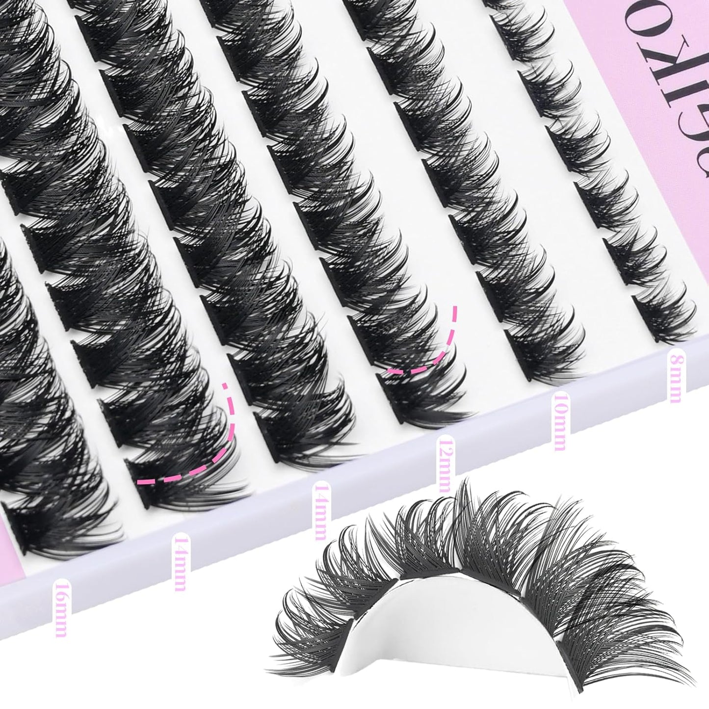 Clusters Lashes 72 PCS Eyelash Clusters D Curl 8-16 Individual Lashes Wispy Volume False Eyelashes DIY Eyelash Extension at Home by Yaiseiko