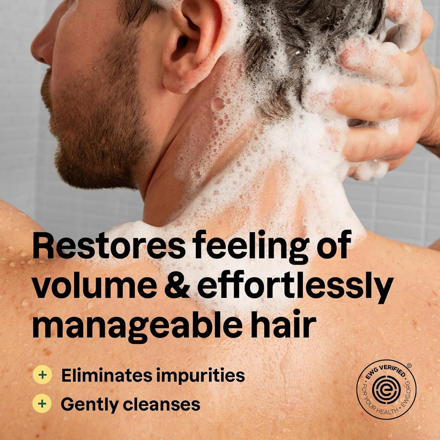 ATTITUDE Men's Shampoo and Conditioner 2-in-1, Volumizing for Thin Hair, With Rosemary and Rice Protein, 97% Natural Origin Ingredients, EWG Verified, Amber & Citrus, 14 Fl Oz (Pack of 3)