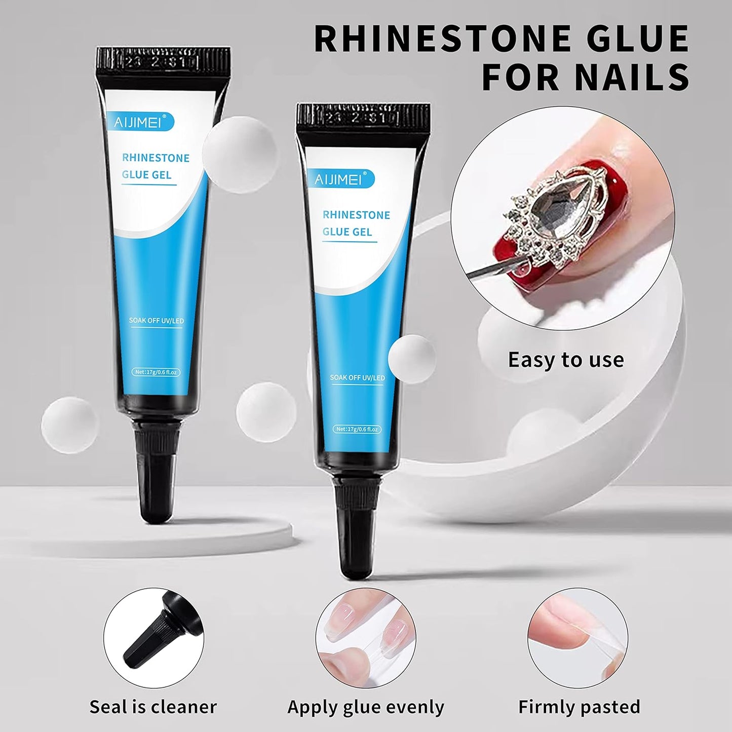 Nail Needle Glue Rhinestone Glue Gel Nail Glue Nail Rhinestone Glue Rhinestones Glue for Nails Nail Charms Glue Glue for Rhinestones Nail Glue Gel Uv Cured