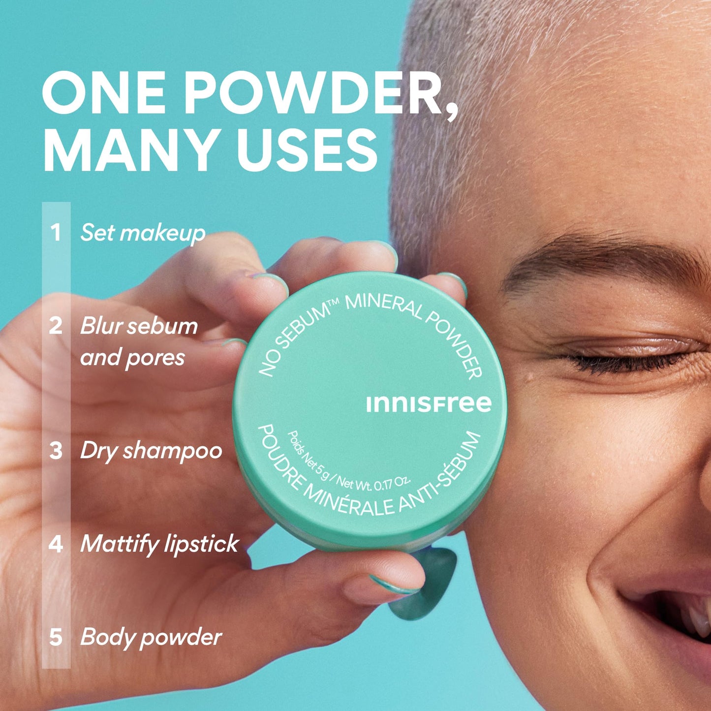 innisfree No Sebum Matte Mineral Powder | Korean Loose Setting Powder for Oil and Shine Control |