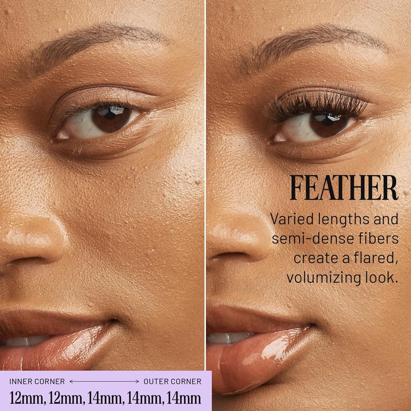 Lilac St - Feather Natural Faux Eyelash Clusters (14mm) - Cat Eye Look - DIY Lash Extension Wisps - Lightweight & Lifelike - Lasts 10 Days - Cruelty Free, Vegan, Women Founded - 10 Lashes