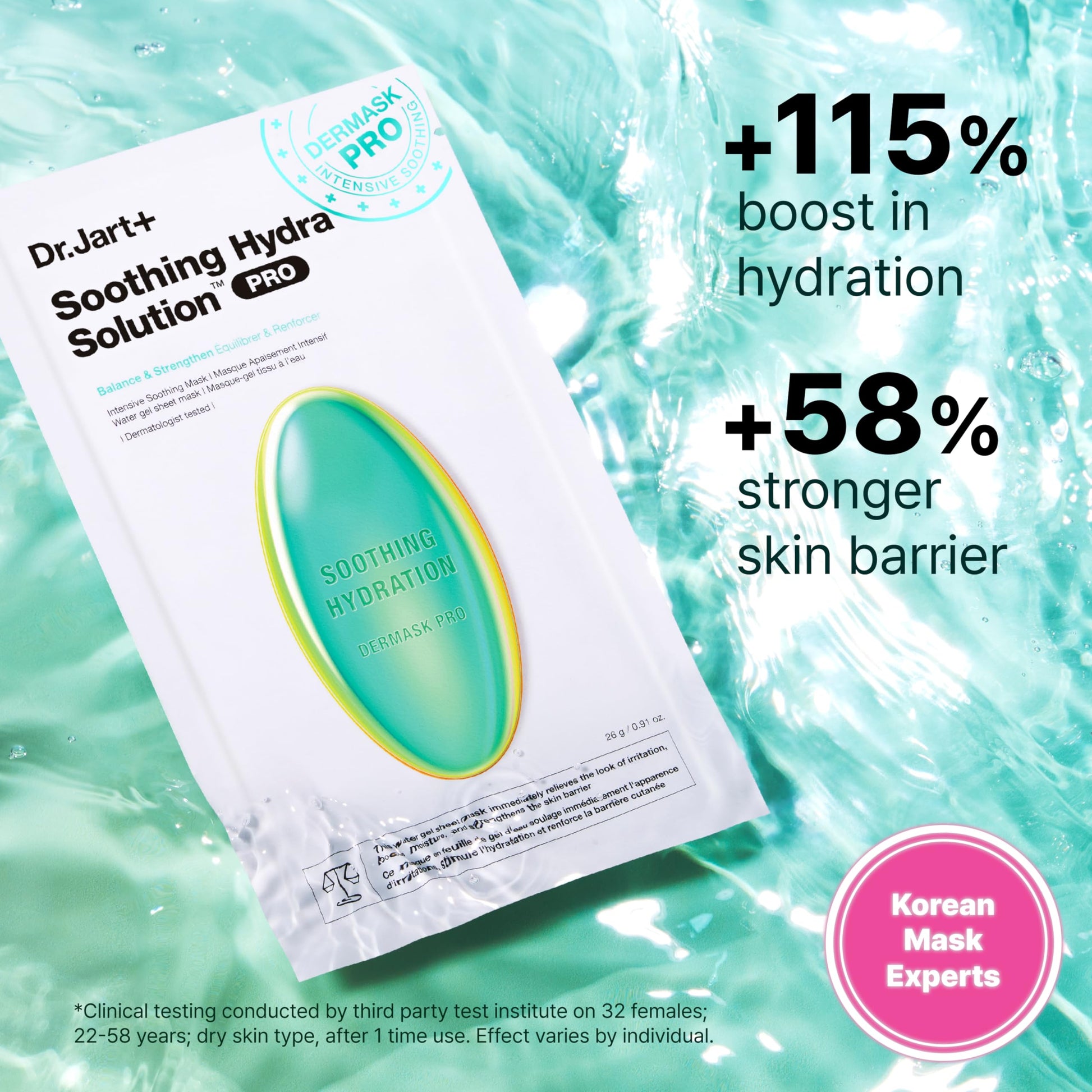 Dr.Jart+ Dermask Soothing Hydra Solution Korean Face Mask for Visibly Irritated Skin | Sheet Mask |