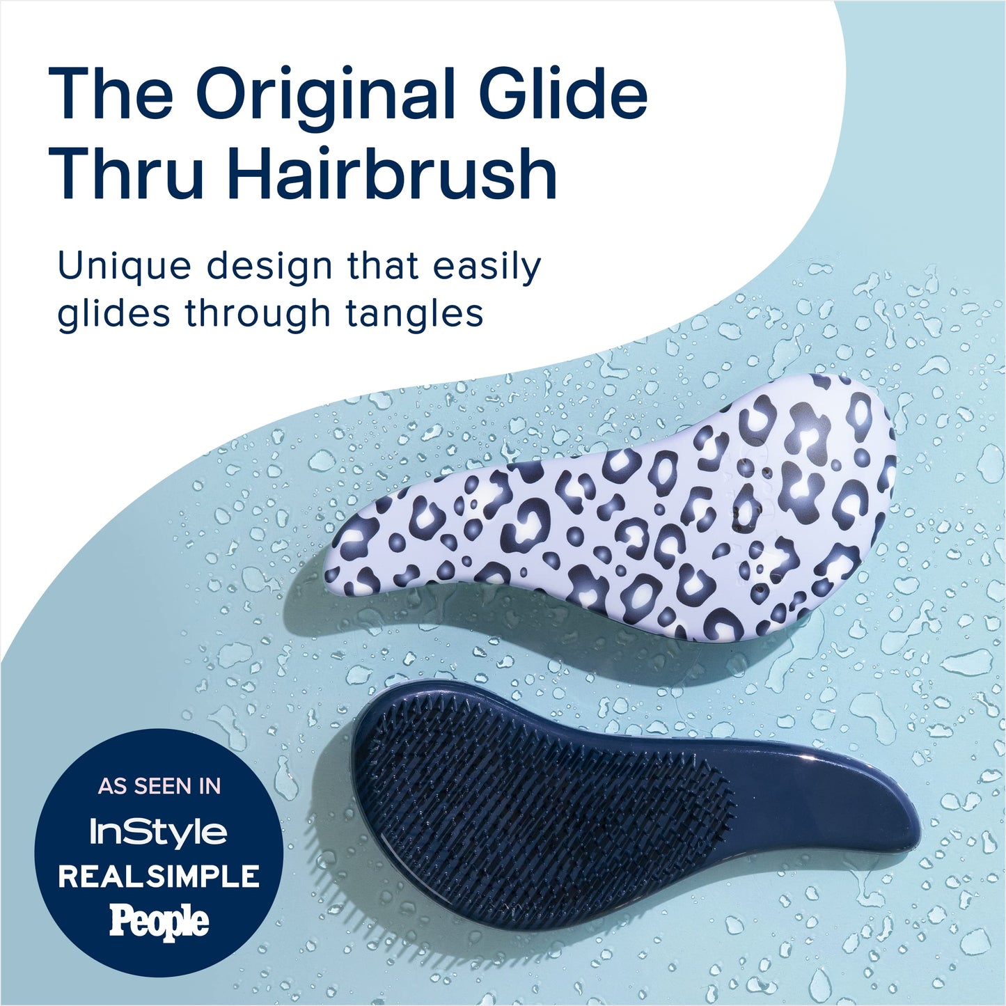 Crave Naturals Glide Thru Detangler Brush - Curly Hair Brush for Women and Kids - Wet and Dry Comb