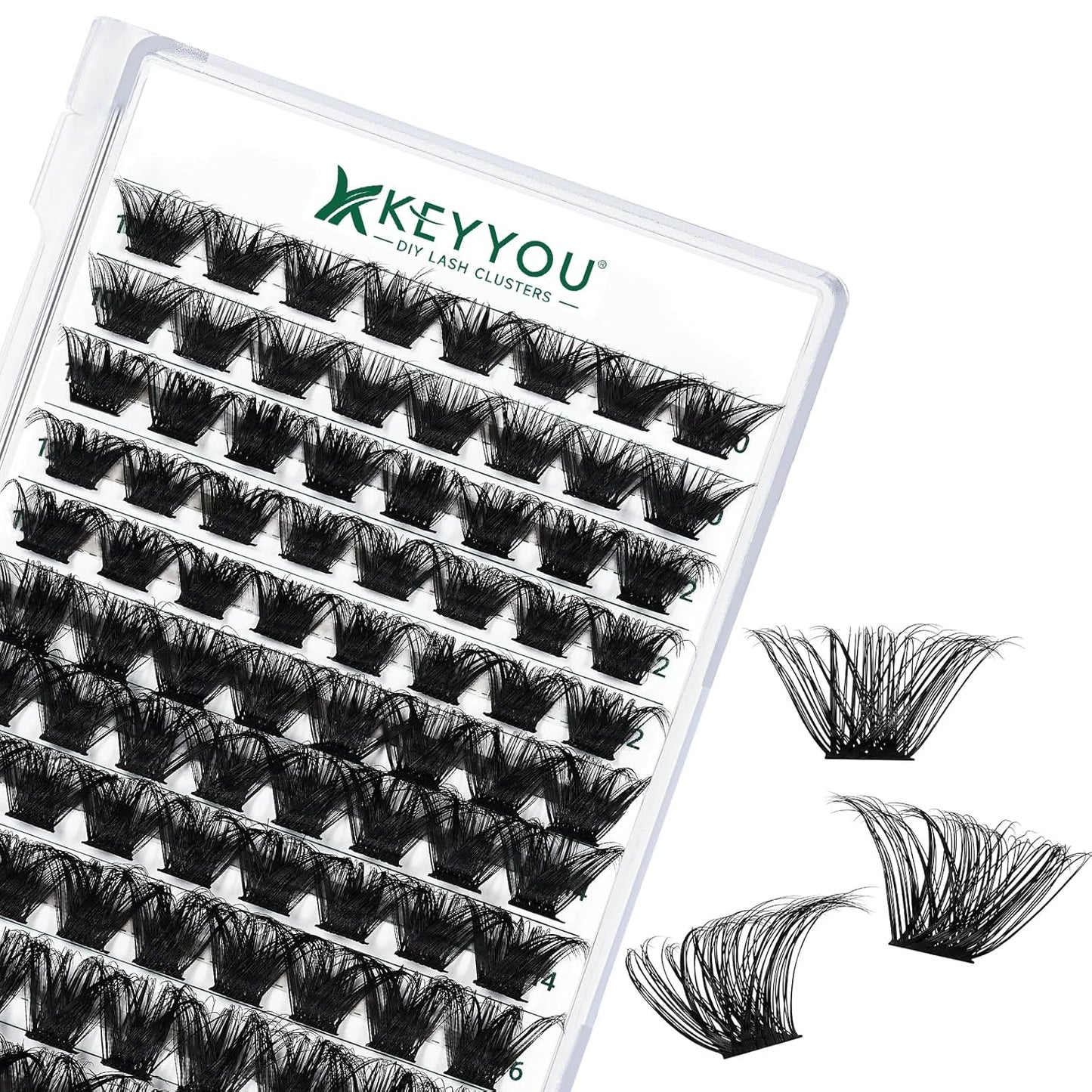 Lash Clusters 96pcs Individual Lashes Y24 D Curl 8-18MIX Eyelash Clusters KEYYOU Volume Wispy Lash Extension Soft&Comfortable Easy DIY at Home(Y24,D-8-18MIX)