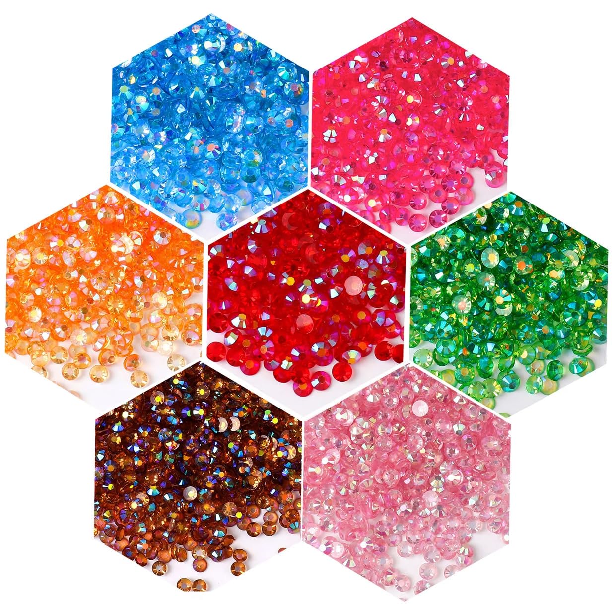 500 Pieces SS30 6mm Flatback Rhinestones AB Clear Round Gems Crystals for Nail Art DIY Crafts Clothes Shoes Bags （Transparent Aqua Blue AB）