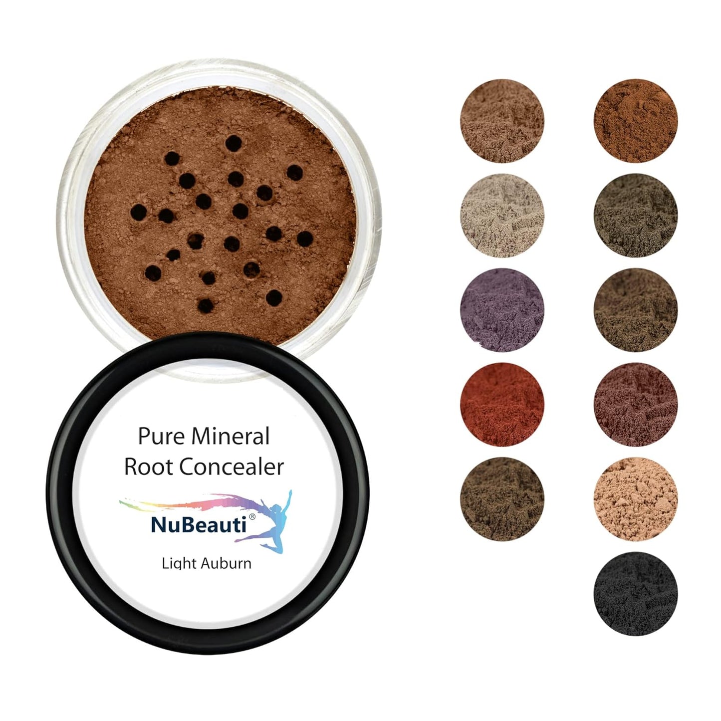 Root Concealer Touch Up Powder | All-Natural Crushed Minerals | Gray Hair Cover for Black, Brown, Auburn and Blonde .30 oz (Light Auburn, Without Brush)
