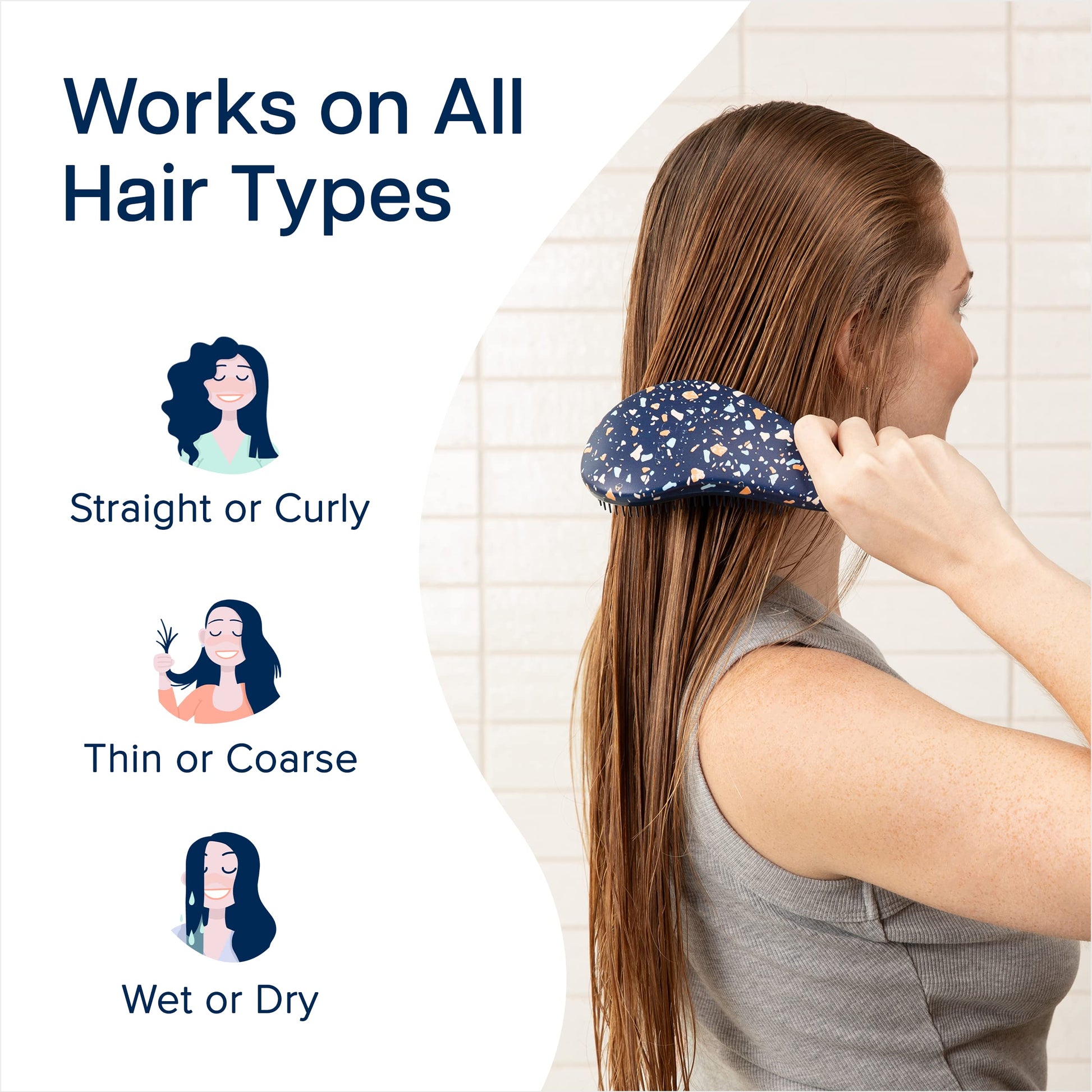 Crave Naturals Glide Thru Hair Brush - Detangler Brush for Curly, Straight, Wet or Dry Hair