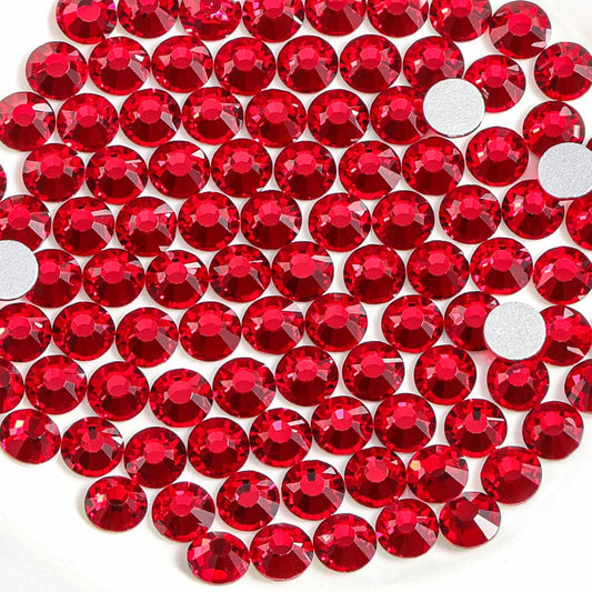 Beadsland 144pcs Flat Back Crystal Rhinestones Round Gems for Nail Art and Craft Glue Fix, Siam