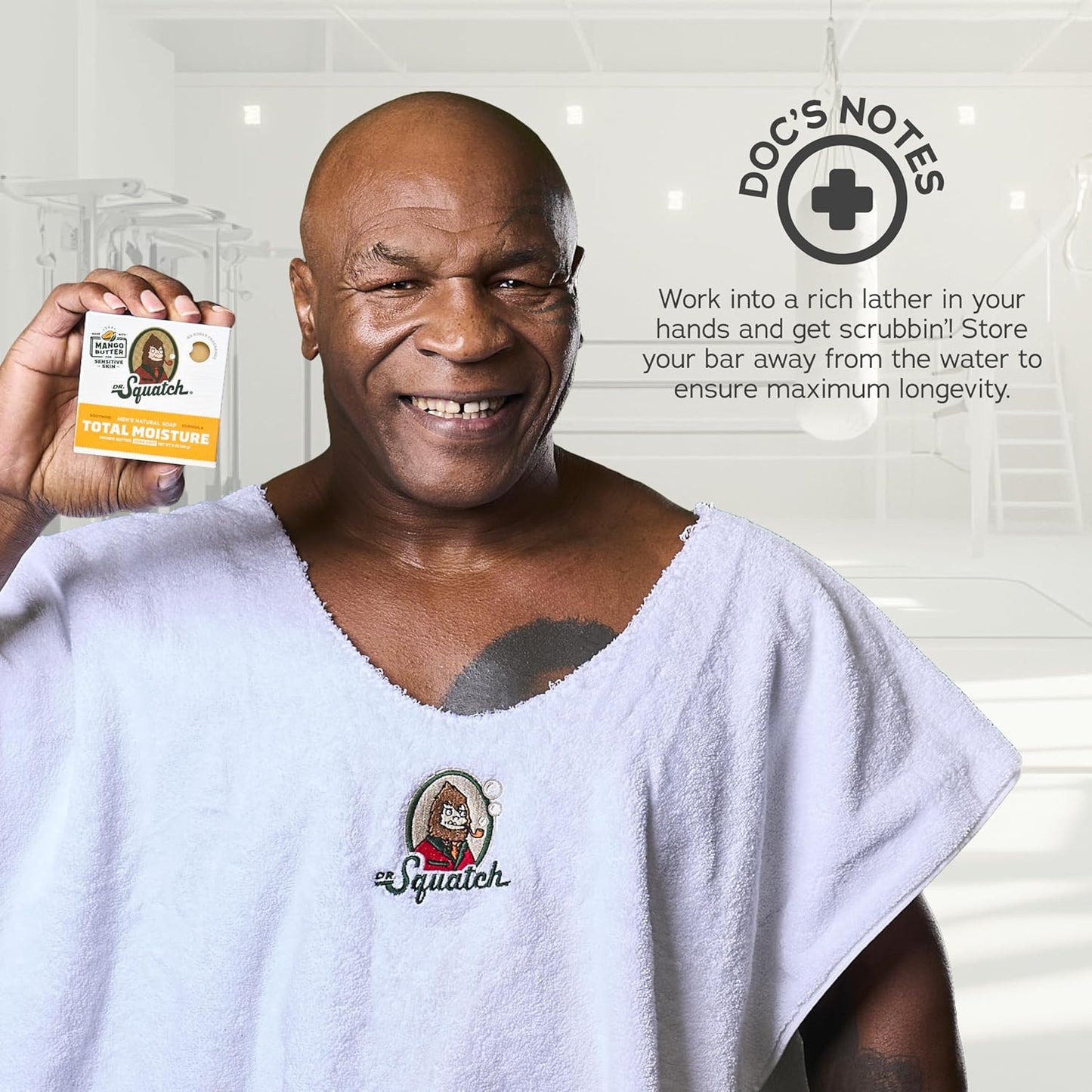 Dr. Squatch NEW Total Moisture Bar Soap for Men - No Added Fragrance Formulated for Sensitive Skin - Mango Butter (5 oz, 3-pack)