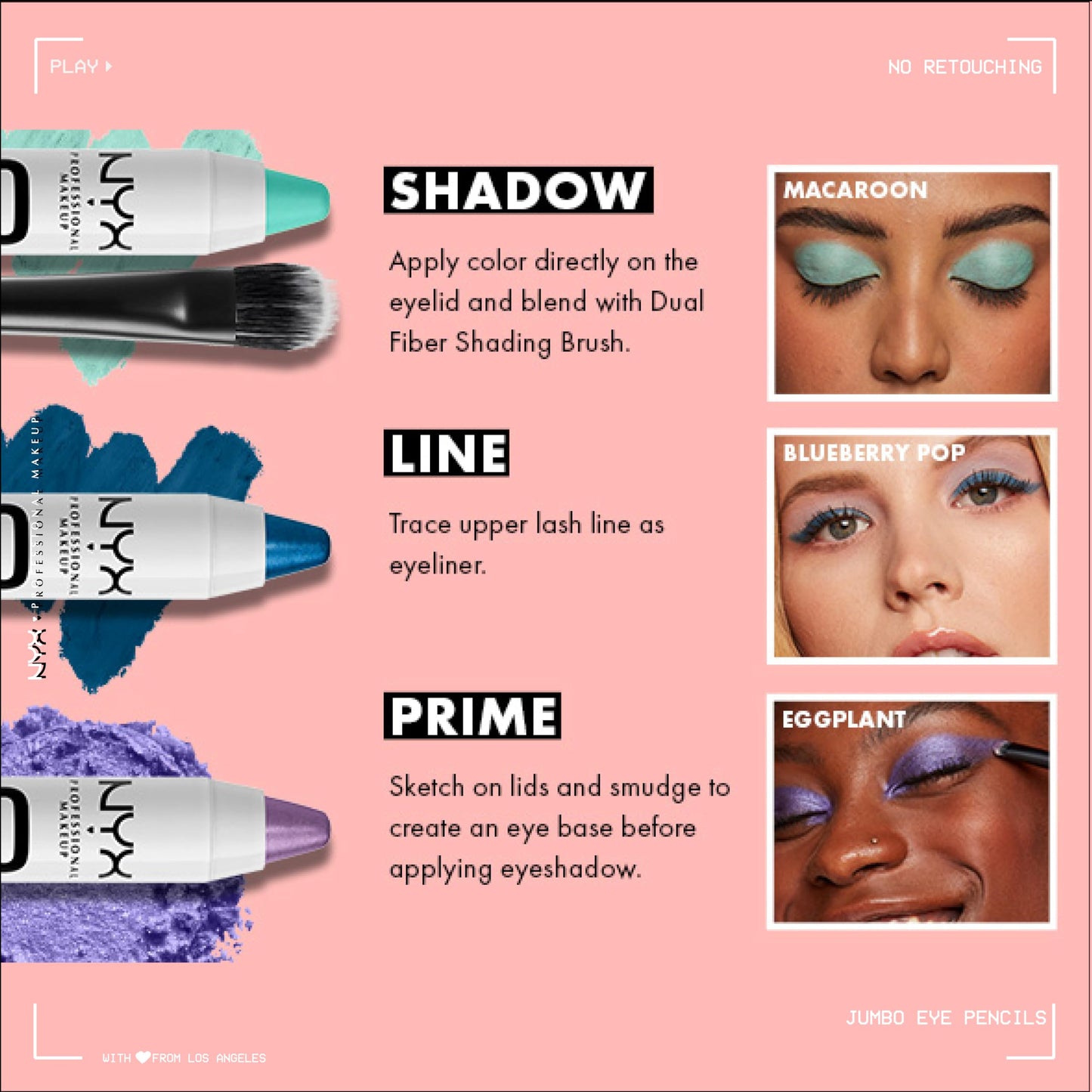 NYX PROFESSIONAL MAKEUP Jumbo Eye Pencil, Blendable Eyeshadow Stick & Eyeliner Pencil - Frappe