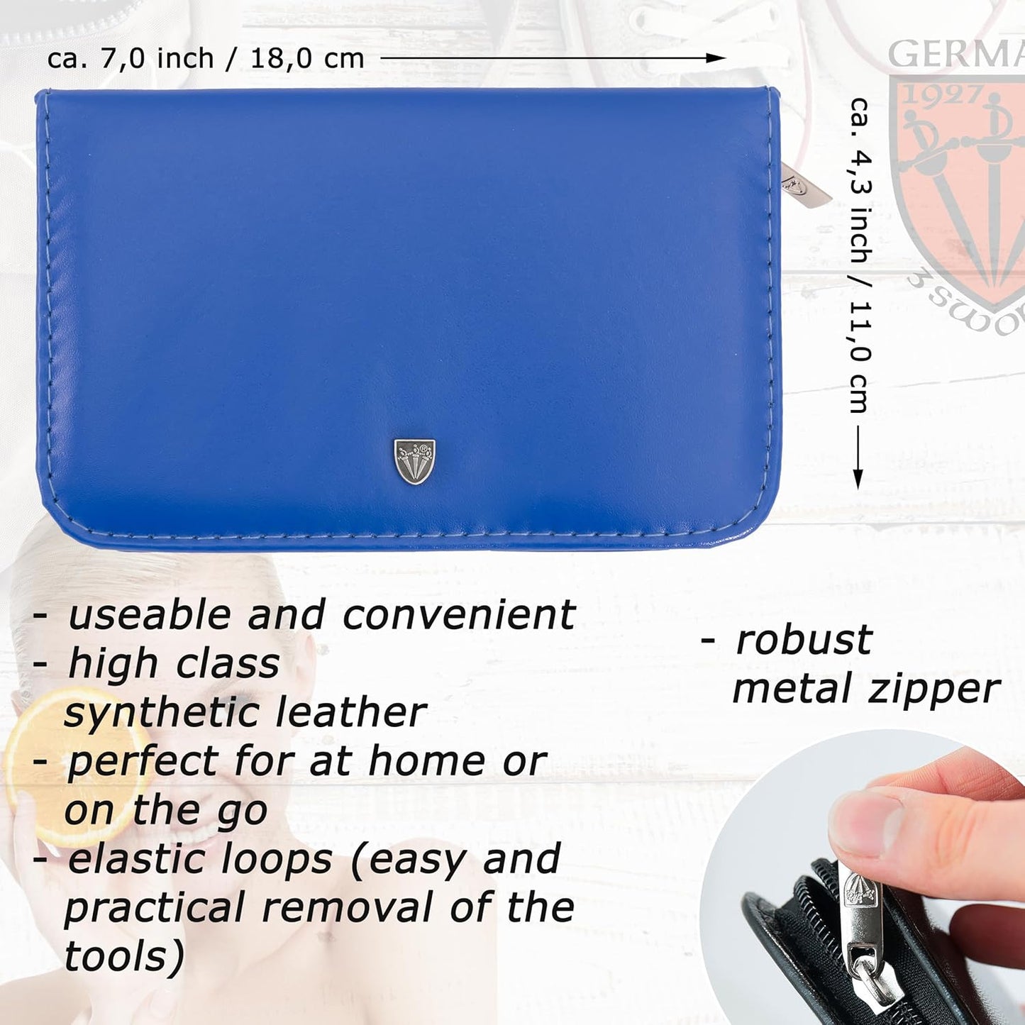 3 Swords Germany - brand quality 11 piece manicure pedicure grooming kit set for professional finger & toe nail care scissors clipper fashion leather case in gift box, Made by 3 Swords